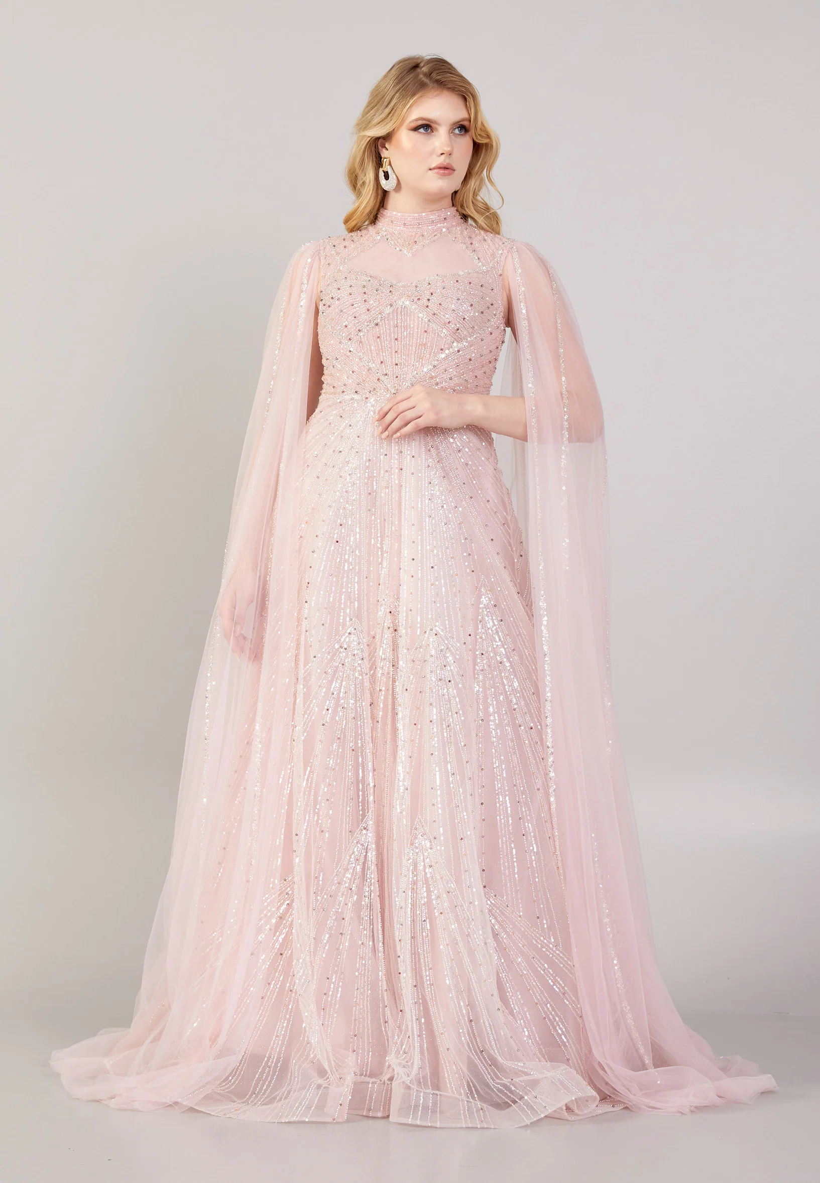 Sleeveless Maxi Tulle Mermaid Regular Wedding Guest Dress mti030109 - Image 9