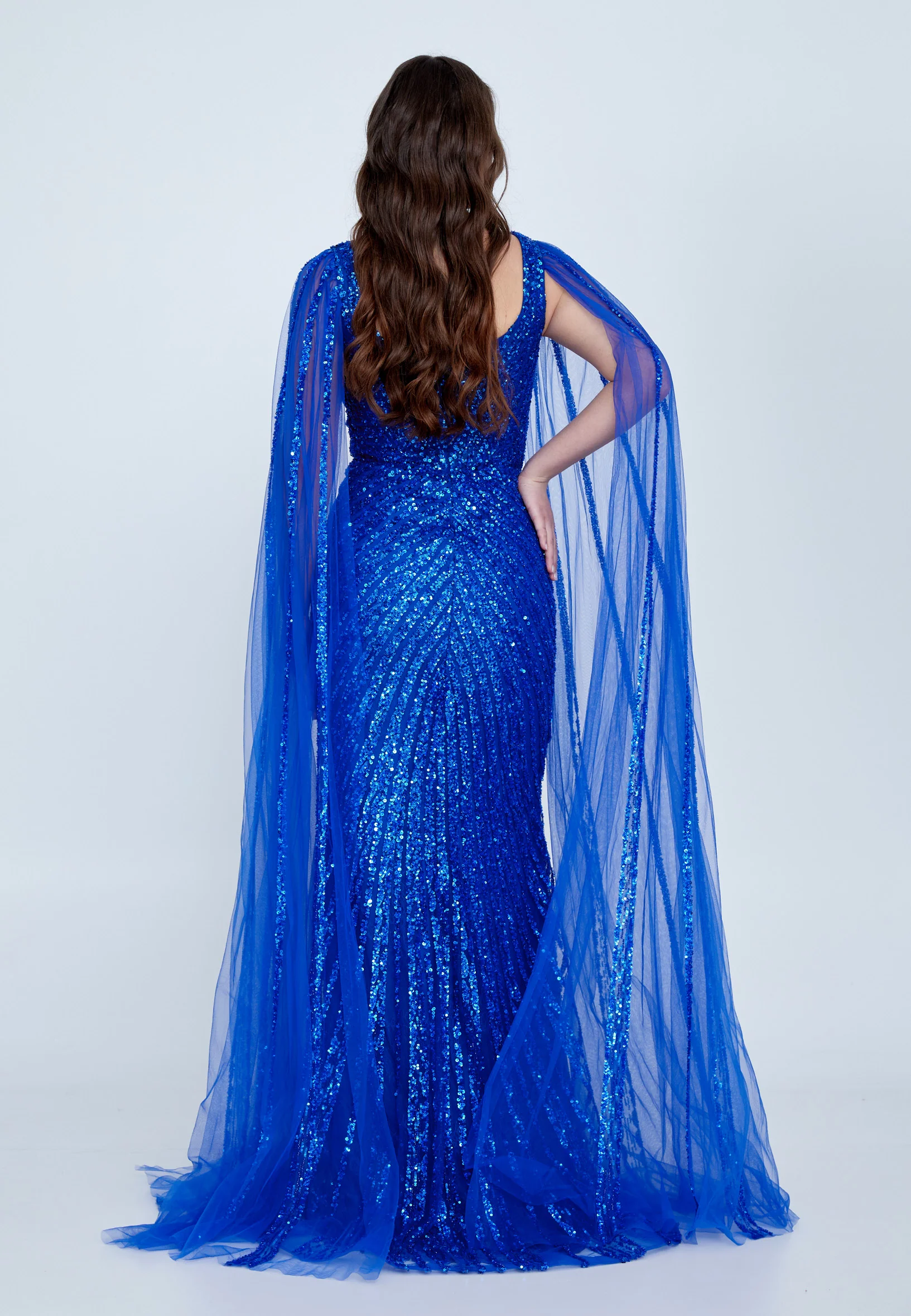 Sleeveless Maxi Tulle Mermaid Regular Wedding Guest Dress mti030113 - Image 10