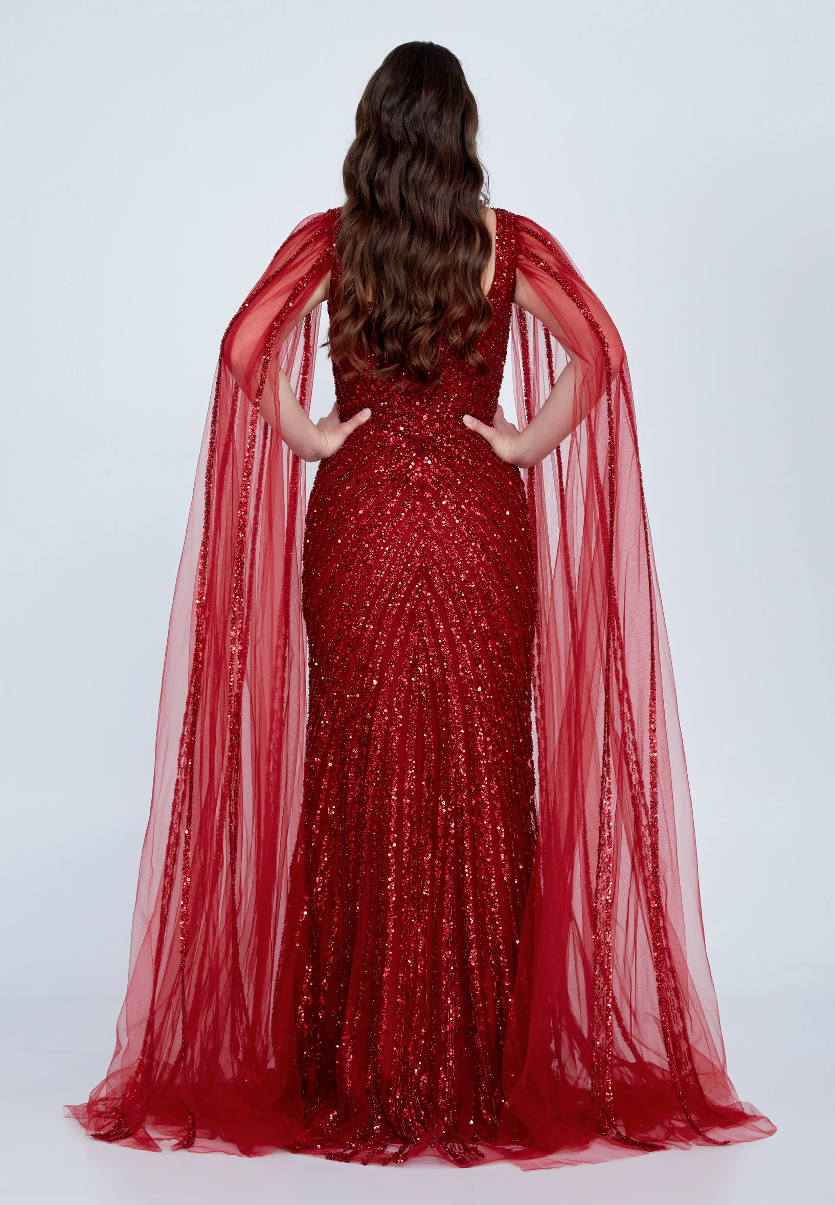 Sleeveless Maxi Tulle Mermaid Regular Wedding Guest Dress mti030113 - Image 3