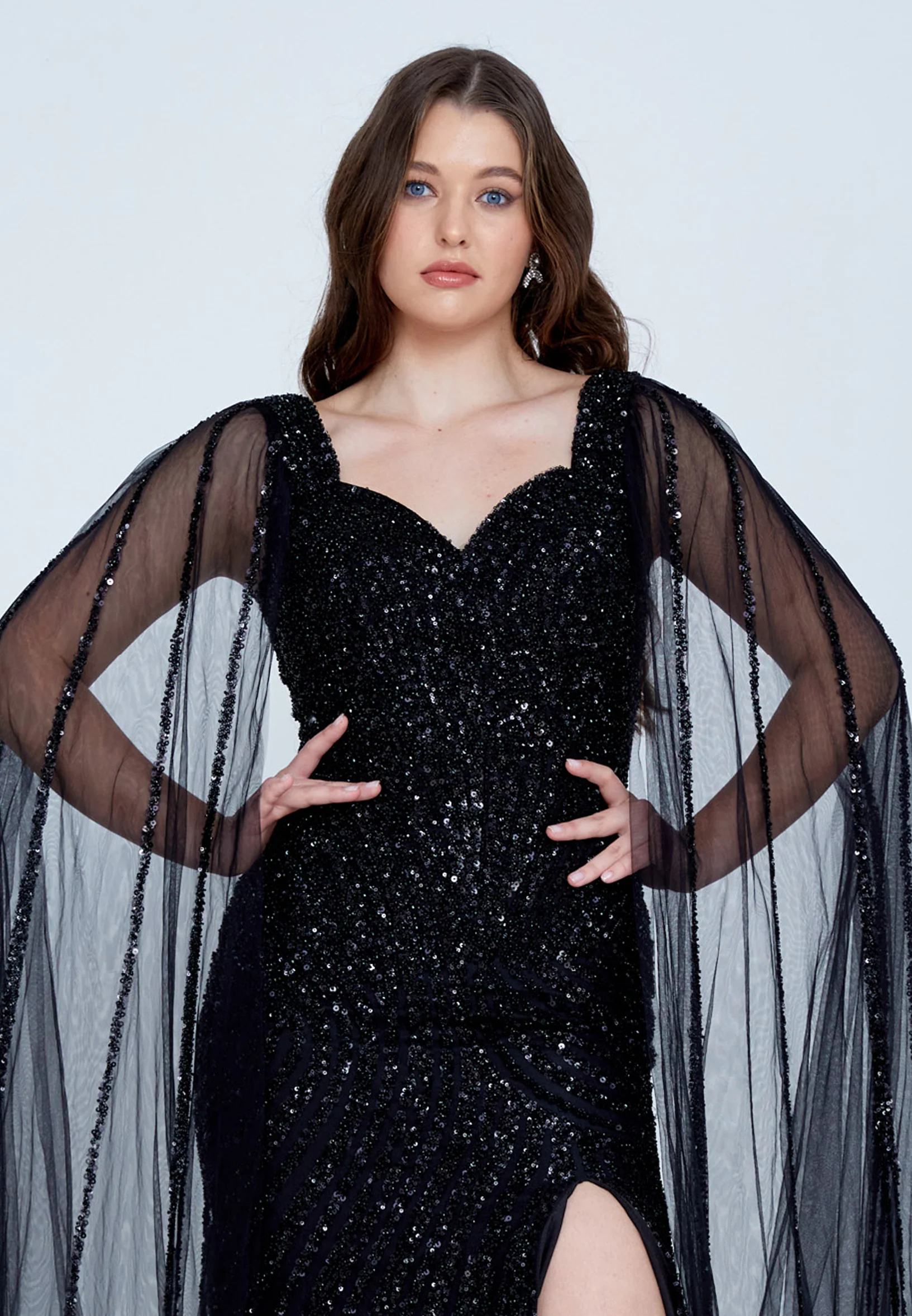 Sleeveless Maxi Tulle Mermaid Regular Wedding Guest Dress mti030113 - Image 8