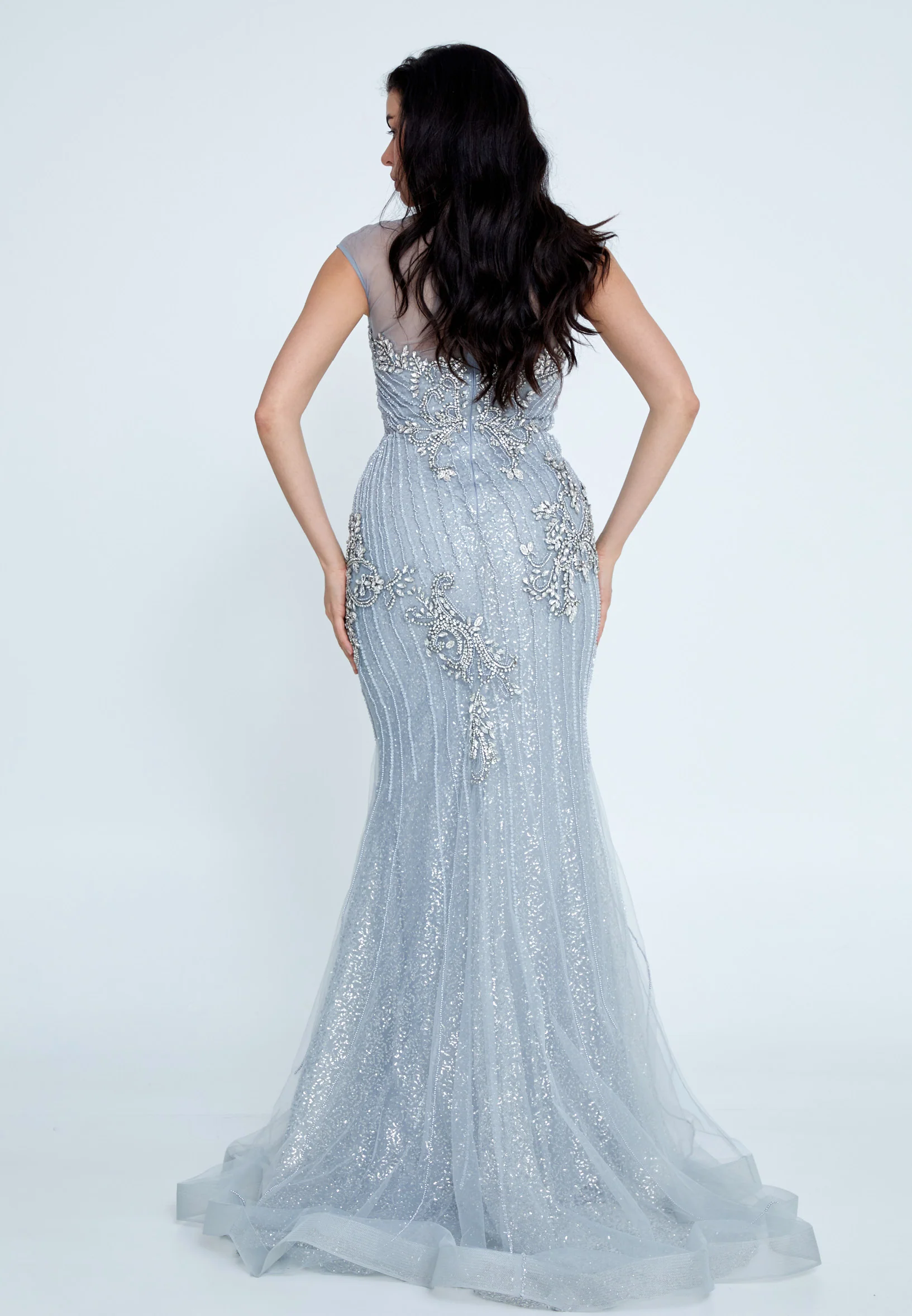 Sleeveless Maxi Tulle Mermaid Regular Wedding Guest Dress mti1005 - Image 2
