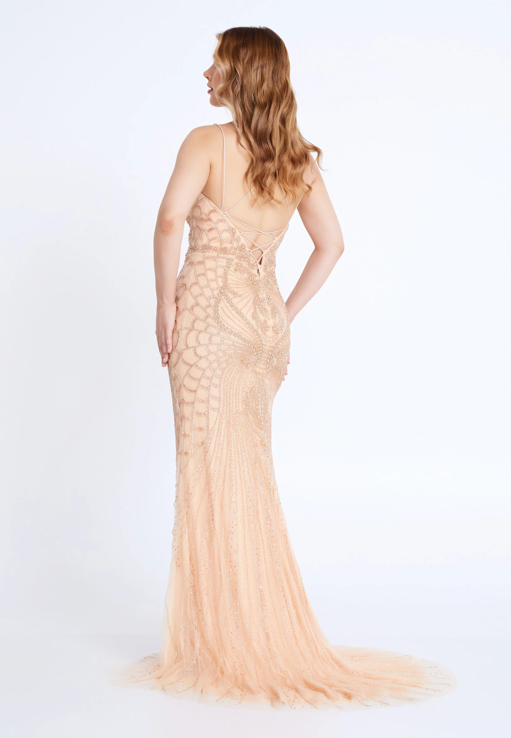 Sleeveless Maxi Tulle Mermaid Regular Wedding Guest Dress mti1204 - Image 2