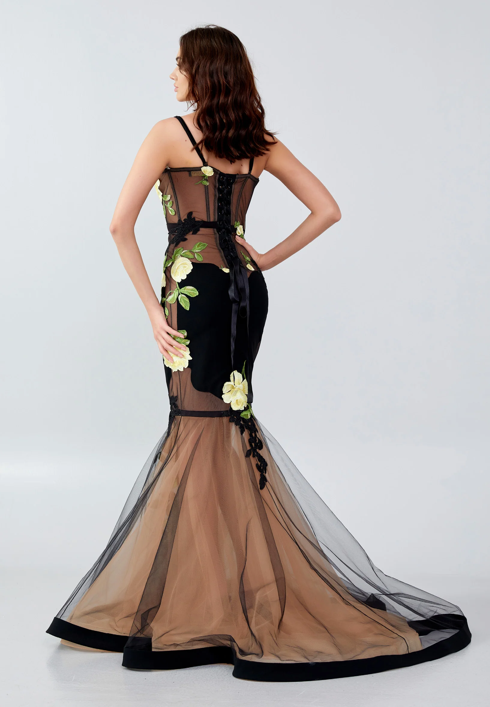 Sleeveless Maxi Tulle Mermaid Regular Wedding Guest Dress mtn88119 - Image 10