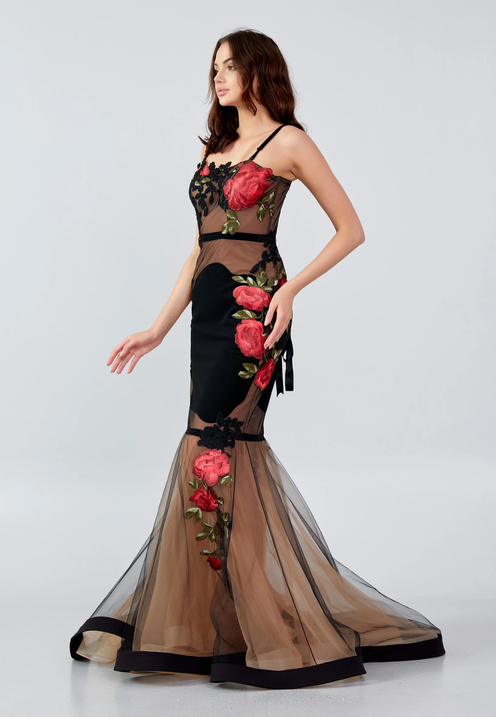 Sleeveless Maxi Tulle Mermaid Regular Wedding Guest Dress mtn88119 - Image 7