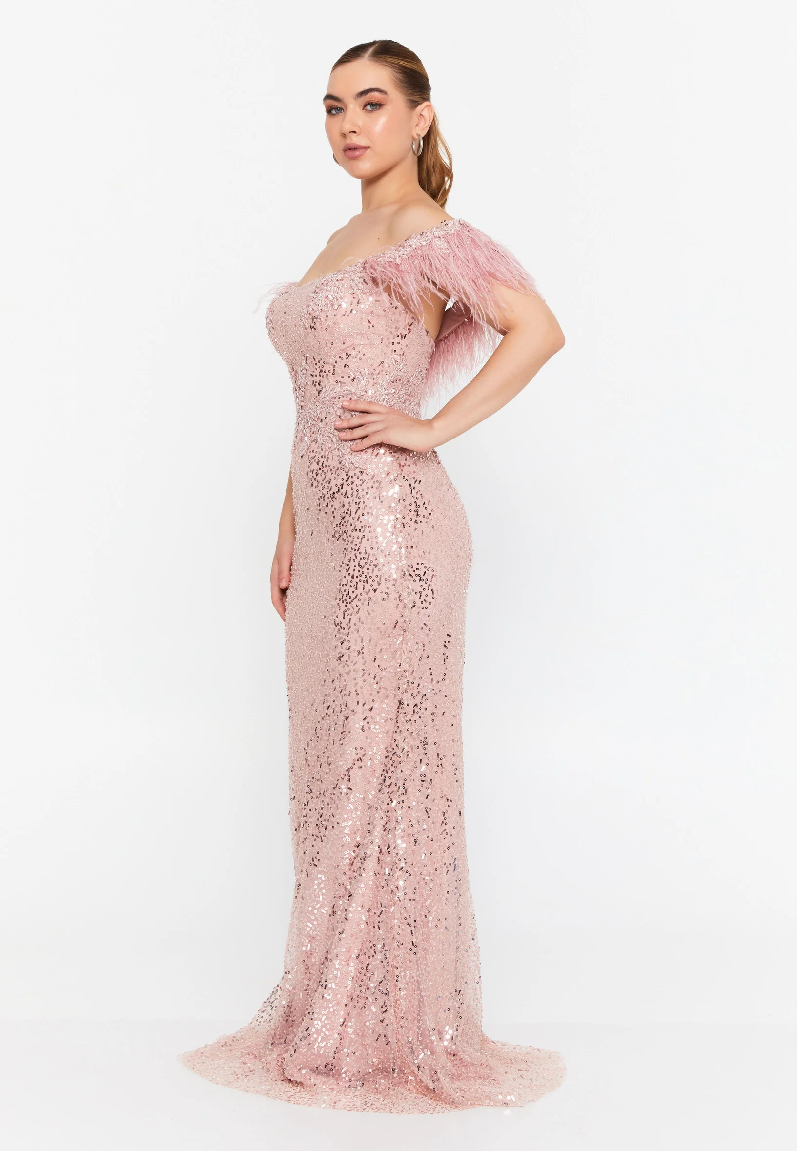 Sleeveless Maxi Tulle Mermaid Regular Wedding Guest Dress omn048 - Image 3