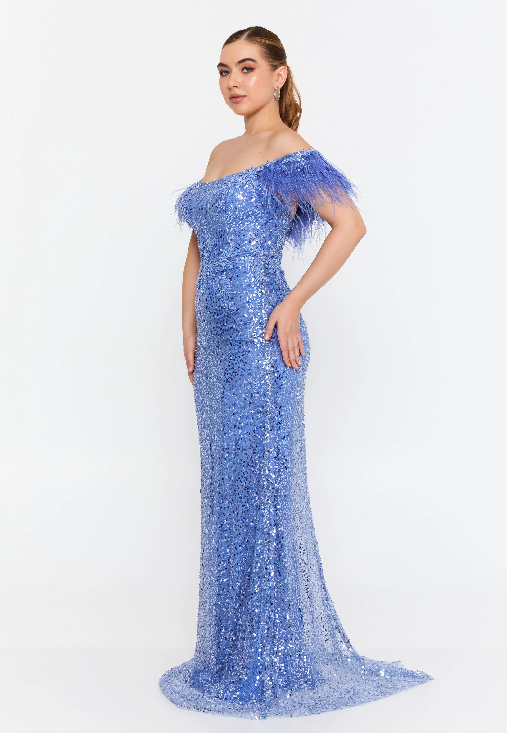Sleeveless Maxi Tulle Mermaid Regular Wedding Guest Dress omn048 - Image 7