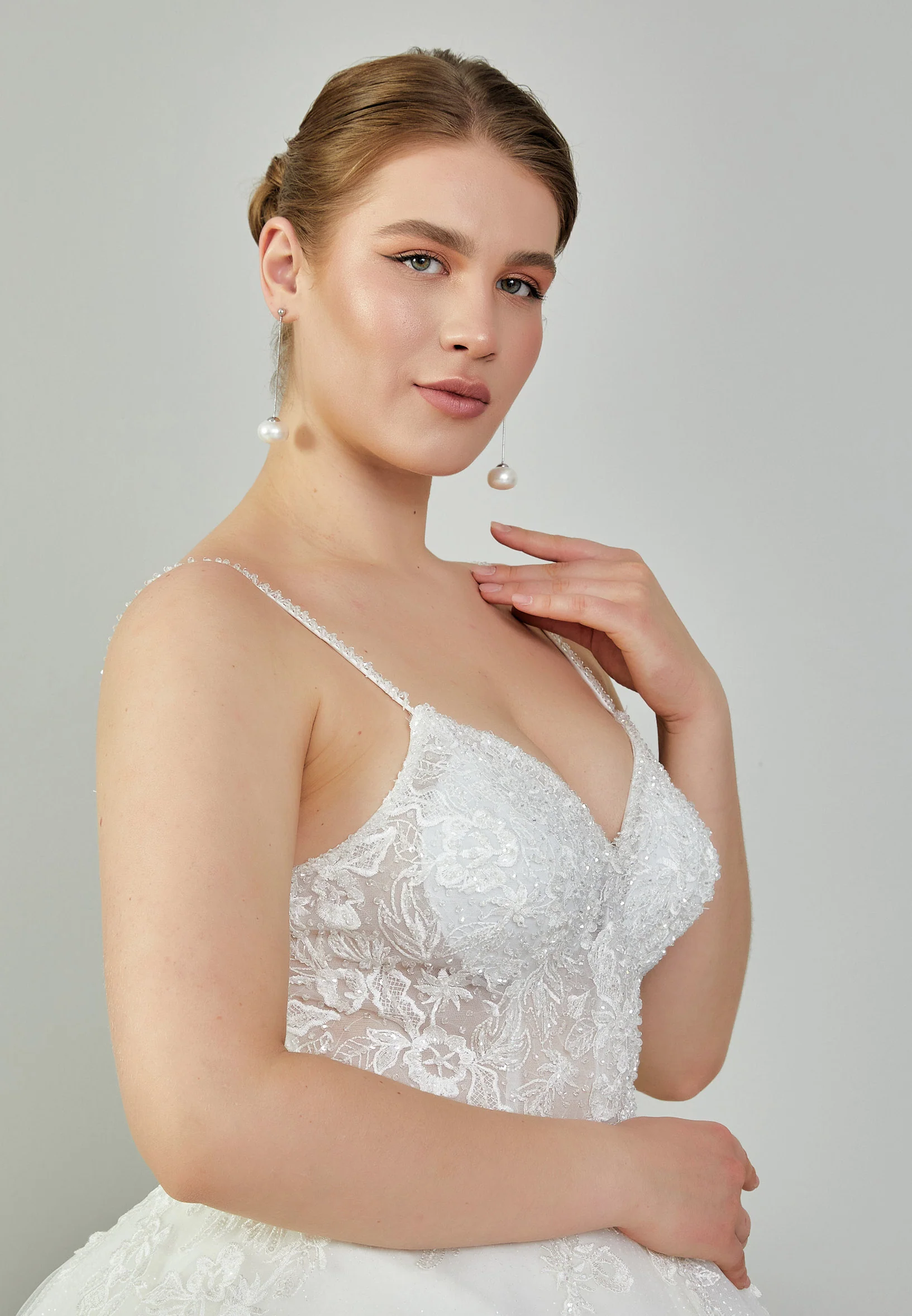 Sleeveless Maxi Tulle Plus Size Wedding Dress blv350049 - Image 2