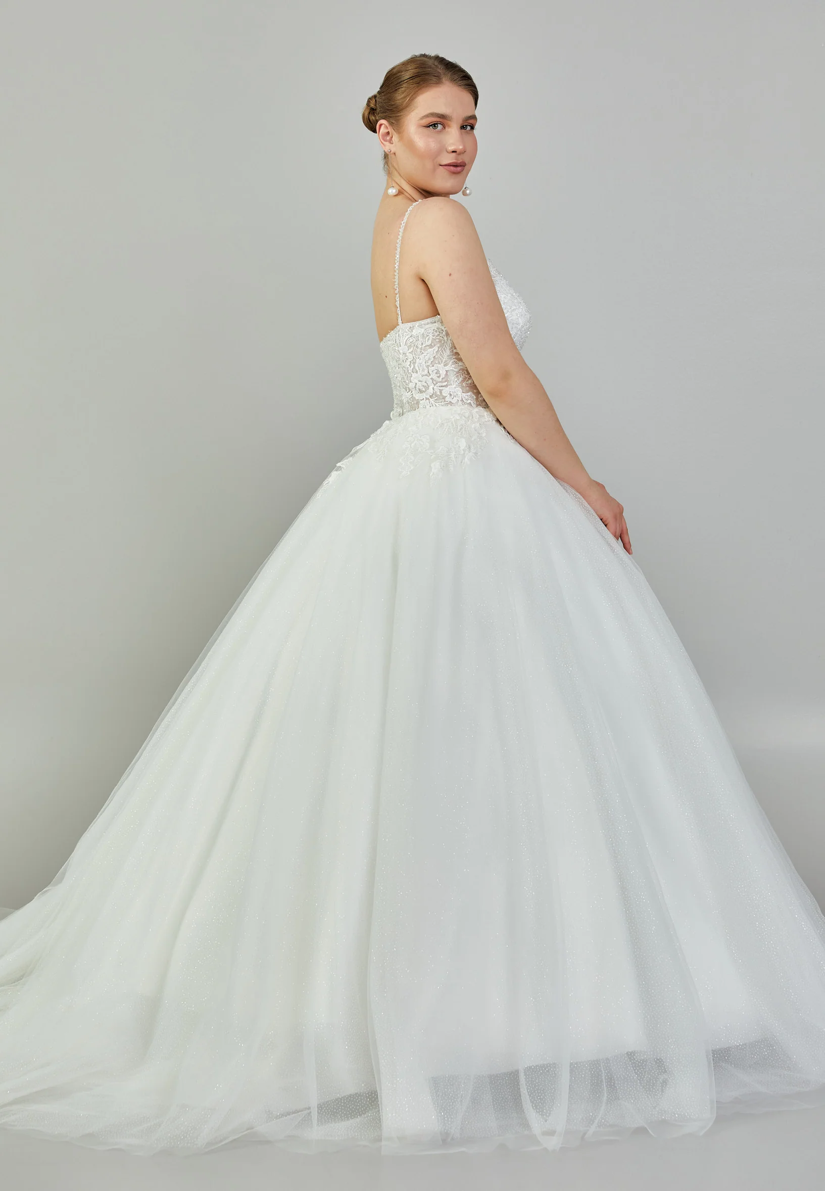 Sleeveless Maxi Tulle Plus Size Wedding Dress blv350049 - Image 6