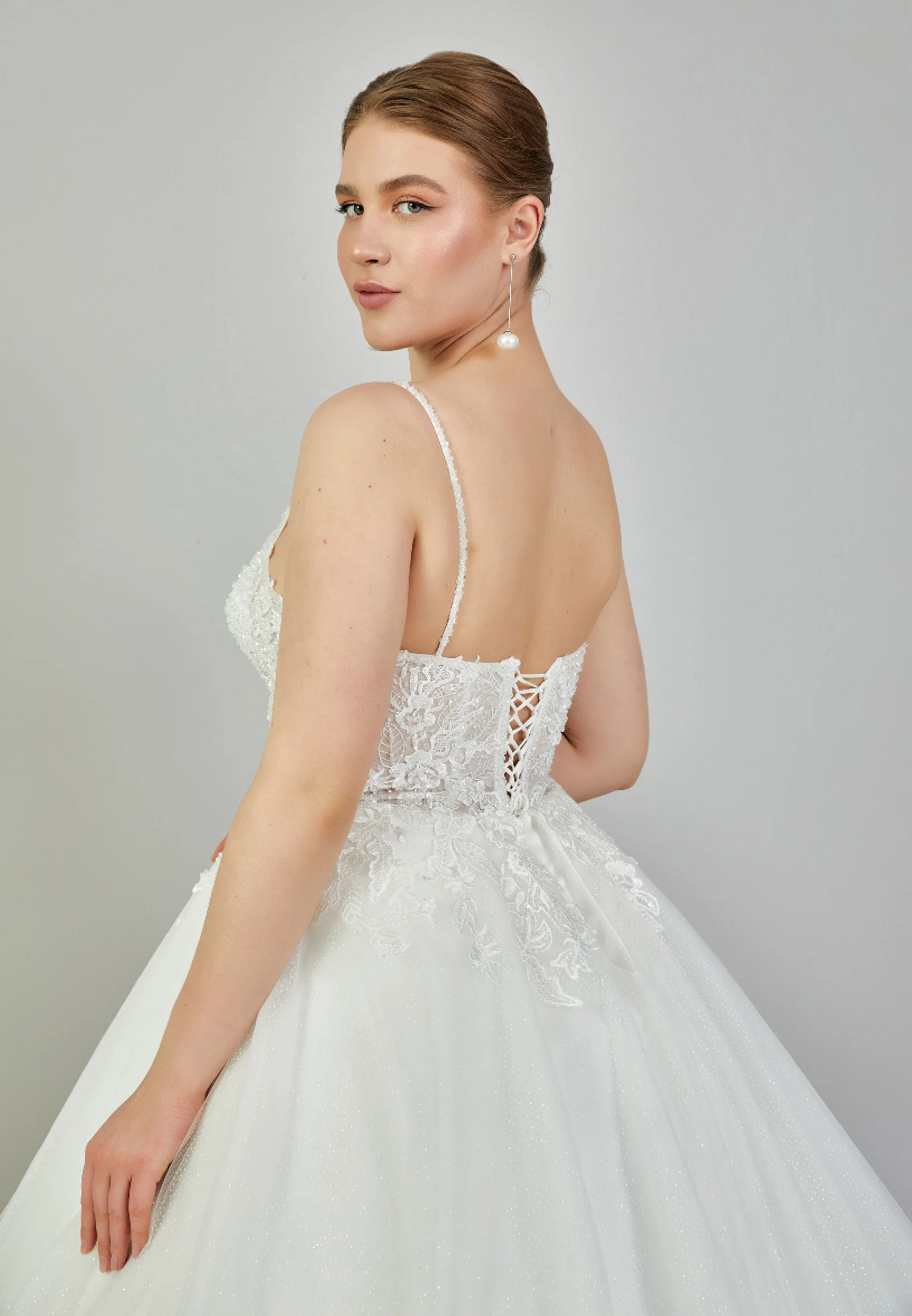 Sleeveless Maxi Tulle Plus Size Wedding Dress blv350049 - Image 8