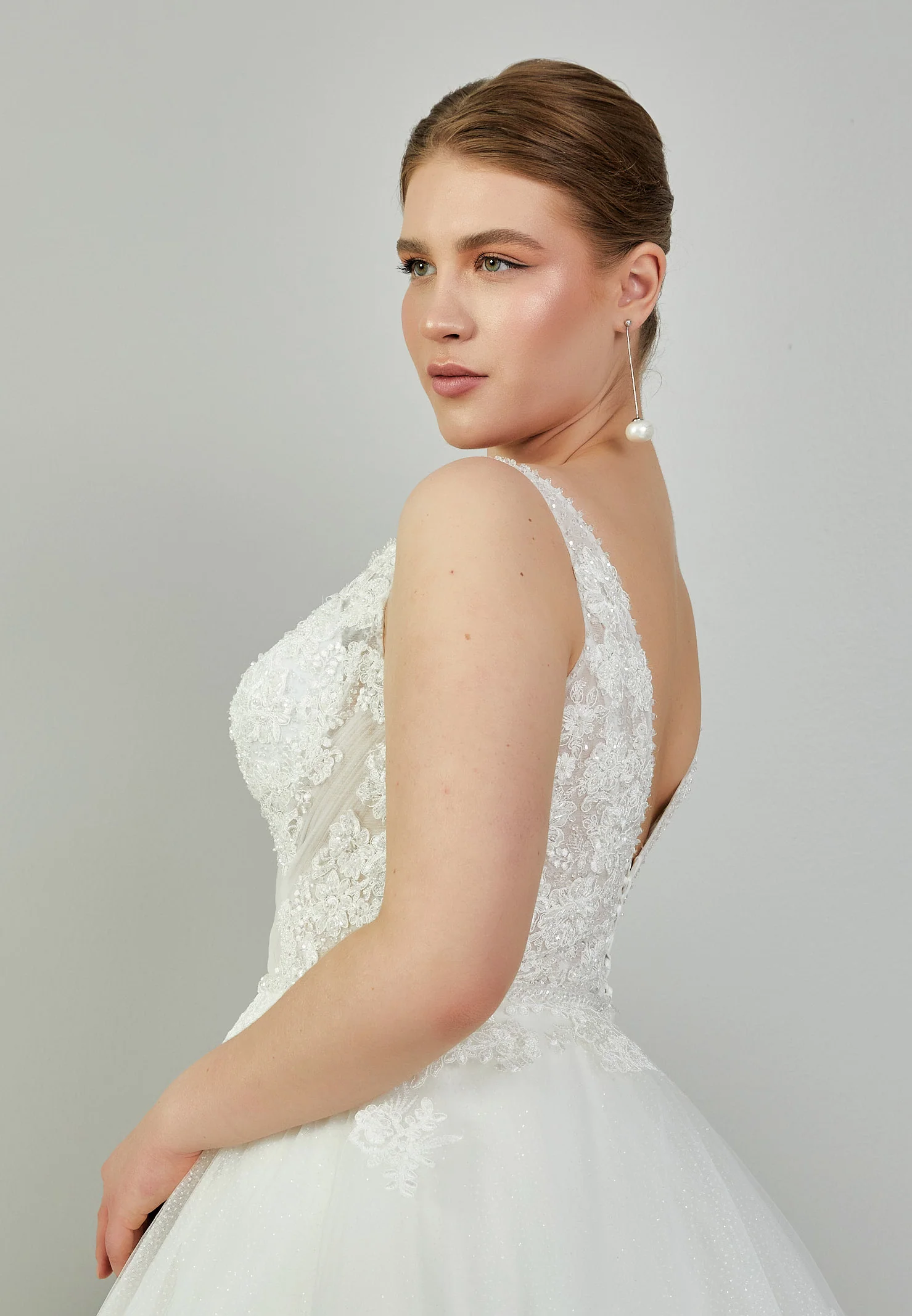 Sleeveless Maxi Tulle Plus Size Wedding Dress blv350055 - Image 2