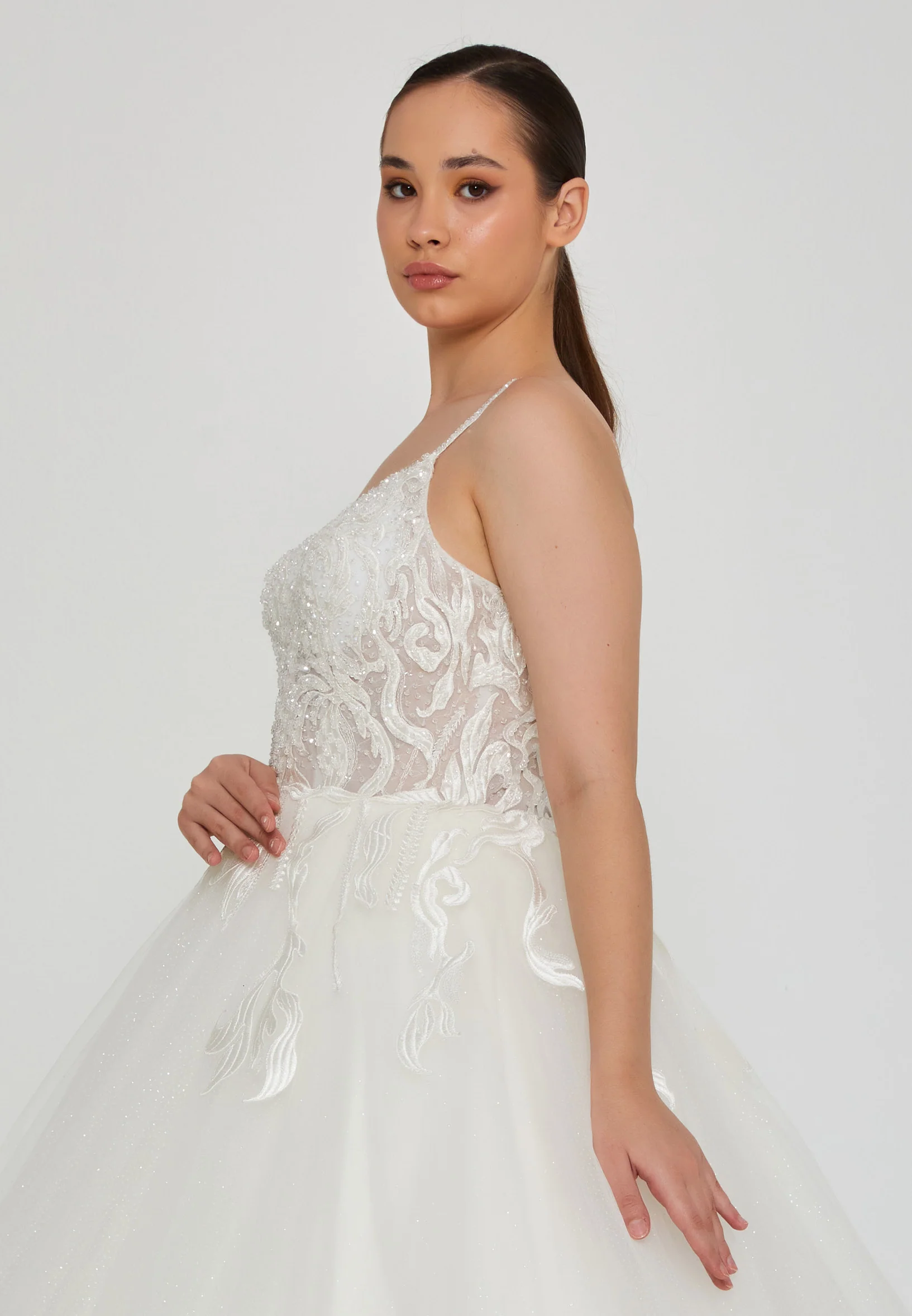 Sleeveless Maxi Tulle Plus Size Wedding Dress blv350061 - Image 2