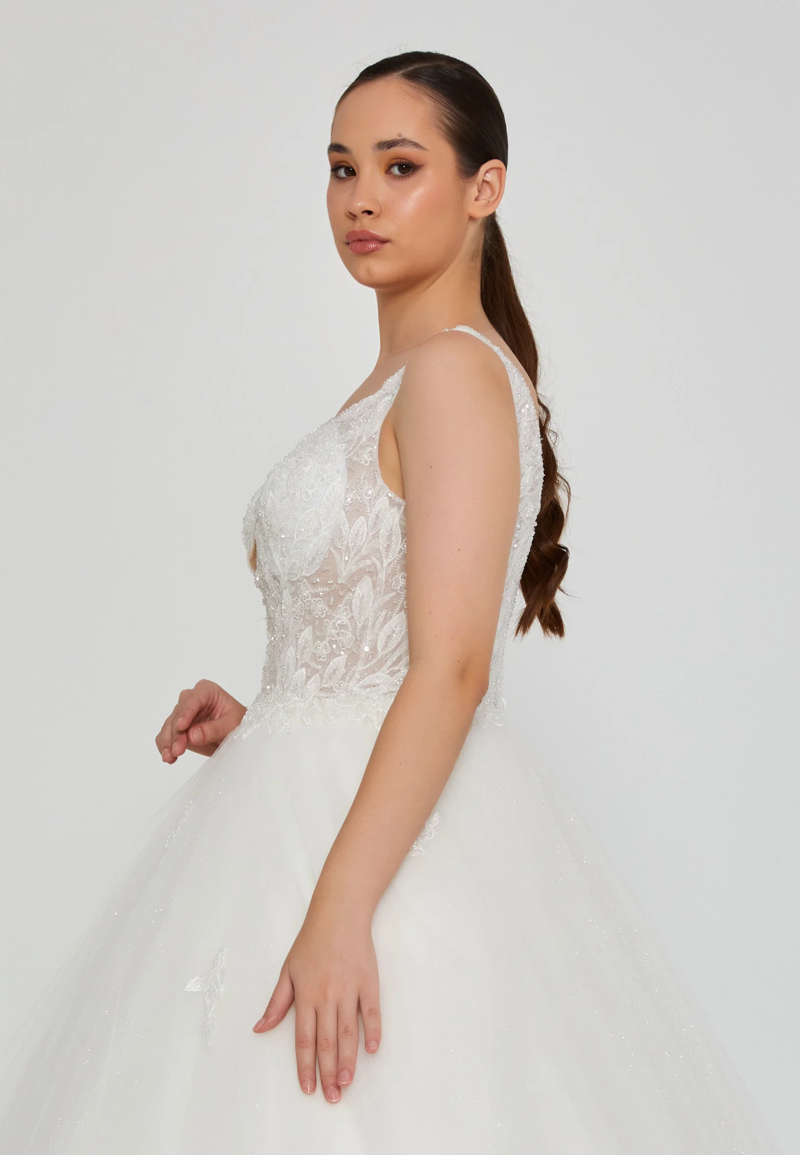 Sleeveless Maxi Tulle Plus Size Wedding Dress blv350064 - Image 2
