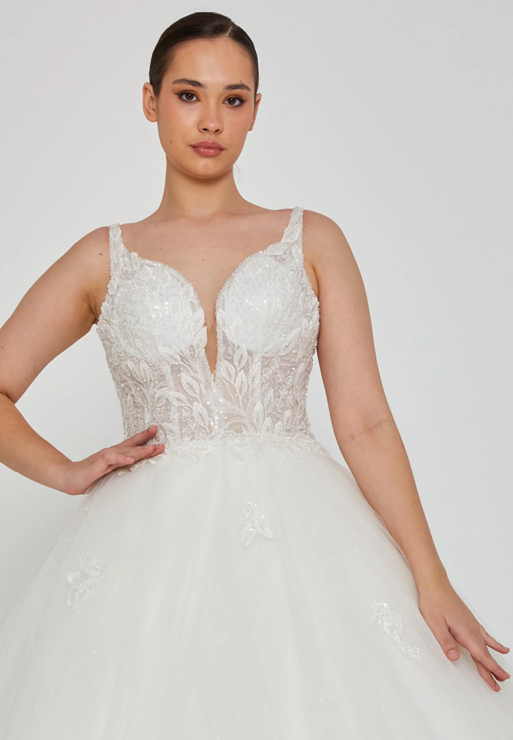 Sleeveless Maxi Tulle Plus Size Wedding Dress blv350064 - Image 6