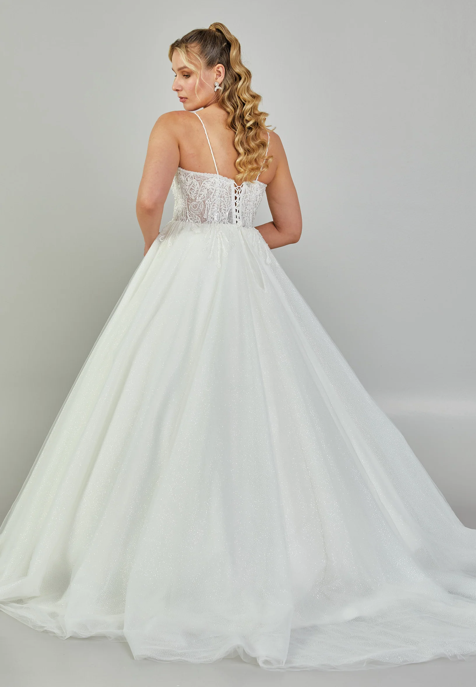 Sleeveless Maxi Tulle Plus Size Wedding Dress blv350067 - Image 5