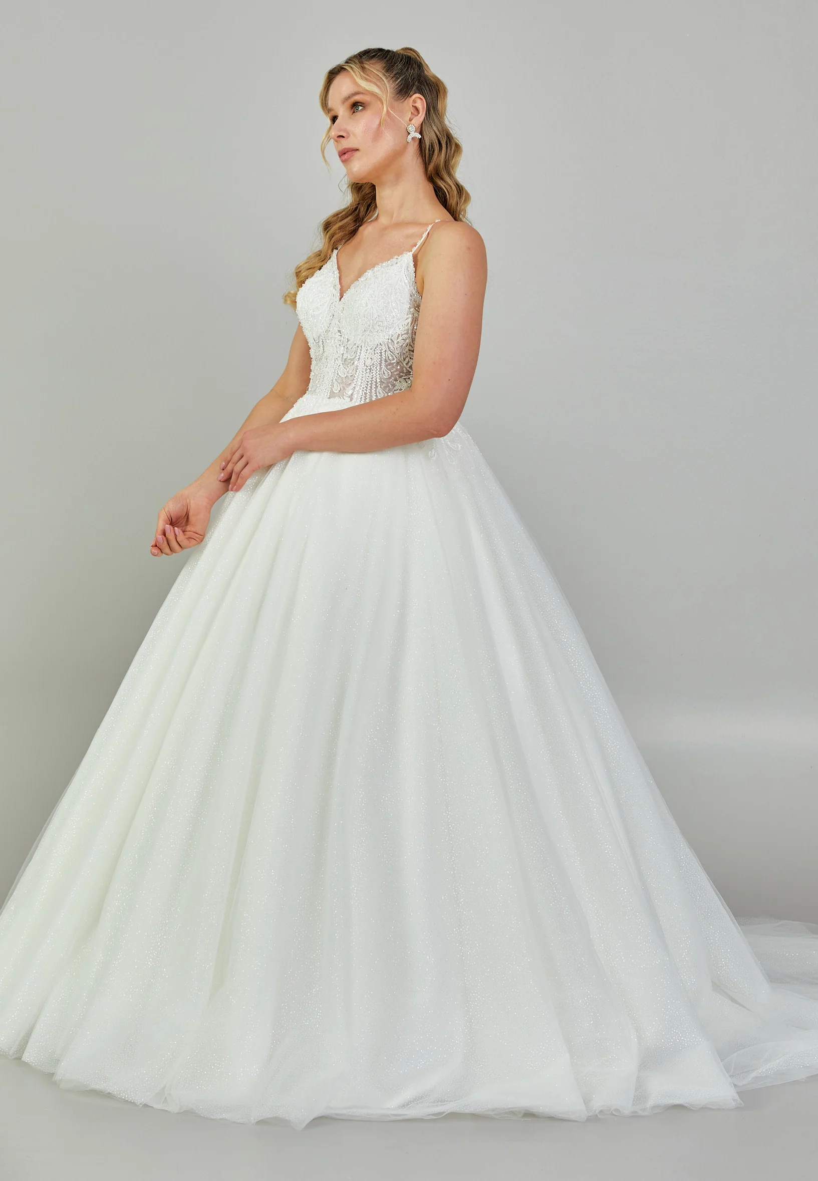Sleeveless Maxi Tulle Plus Size Wedding Dress blv350067 - Image 6