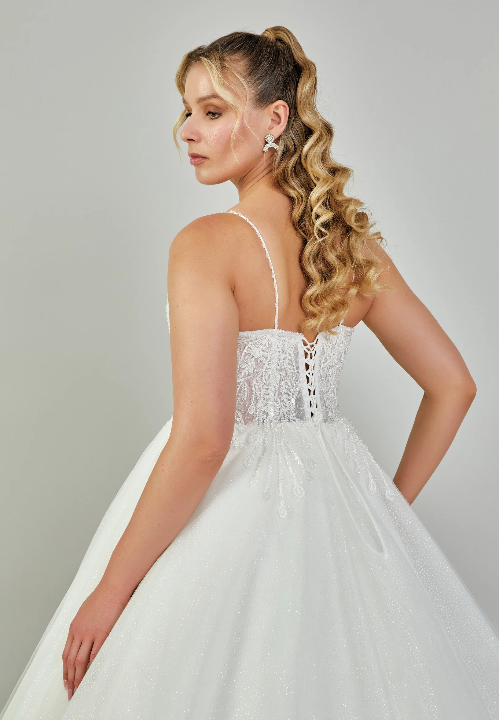 Sleeveless Maxi Tulle Plus Size Wedding Dress blv350067 - Image 8