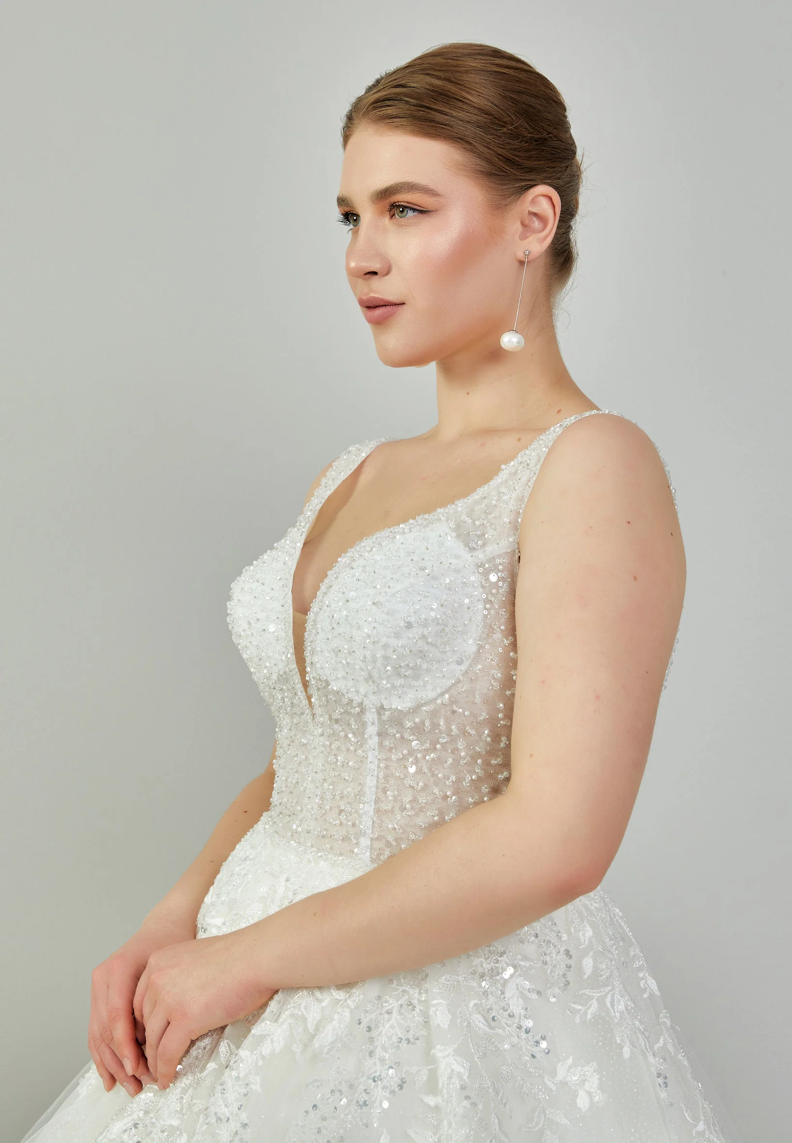 Sleeveless Maxi Tulle Plus Size Wedding Dress blv350068 - Image 2