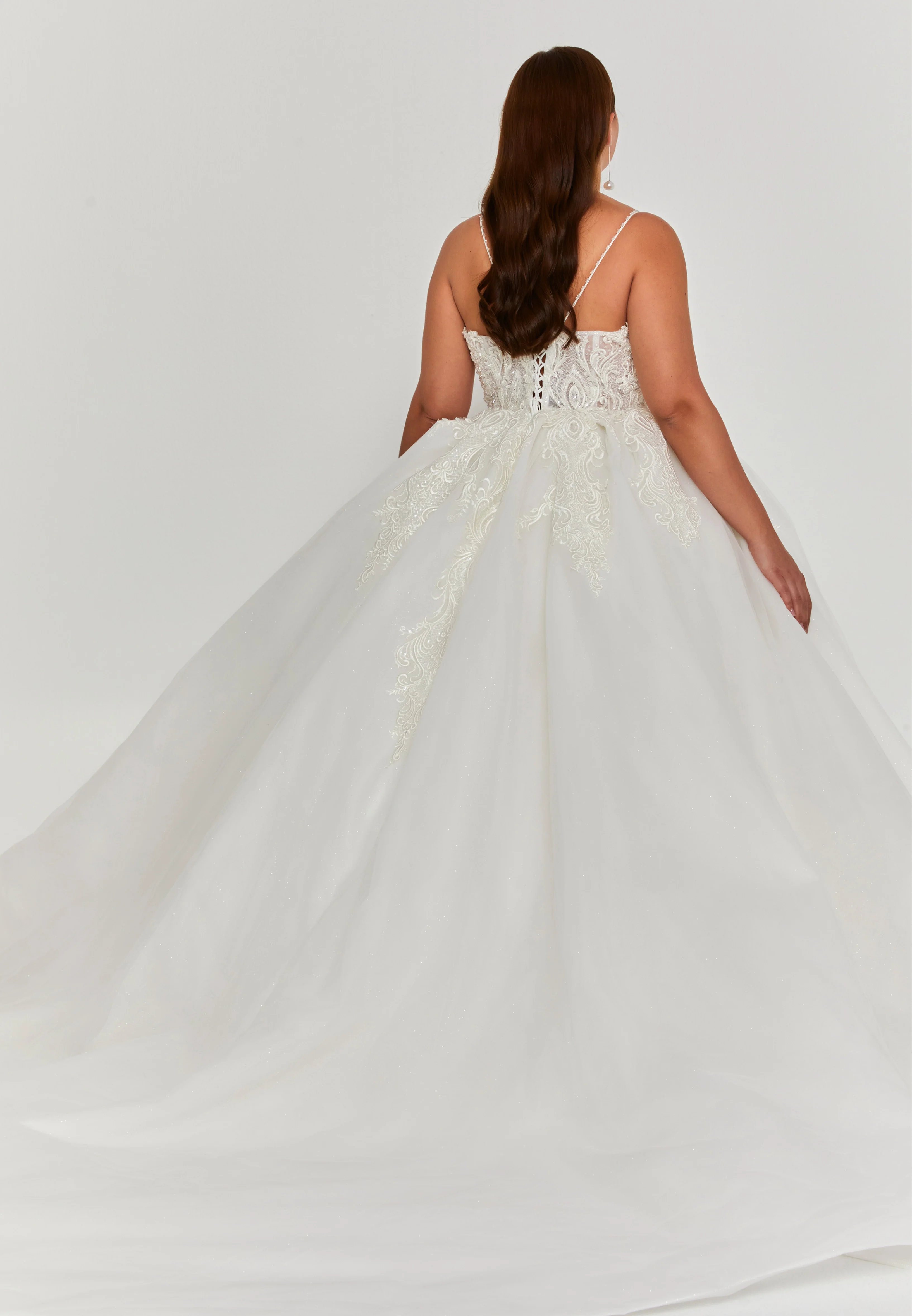 Sleeveless Maxi Tulle Plus Size Wedding Dress blv350079 - Image 4