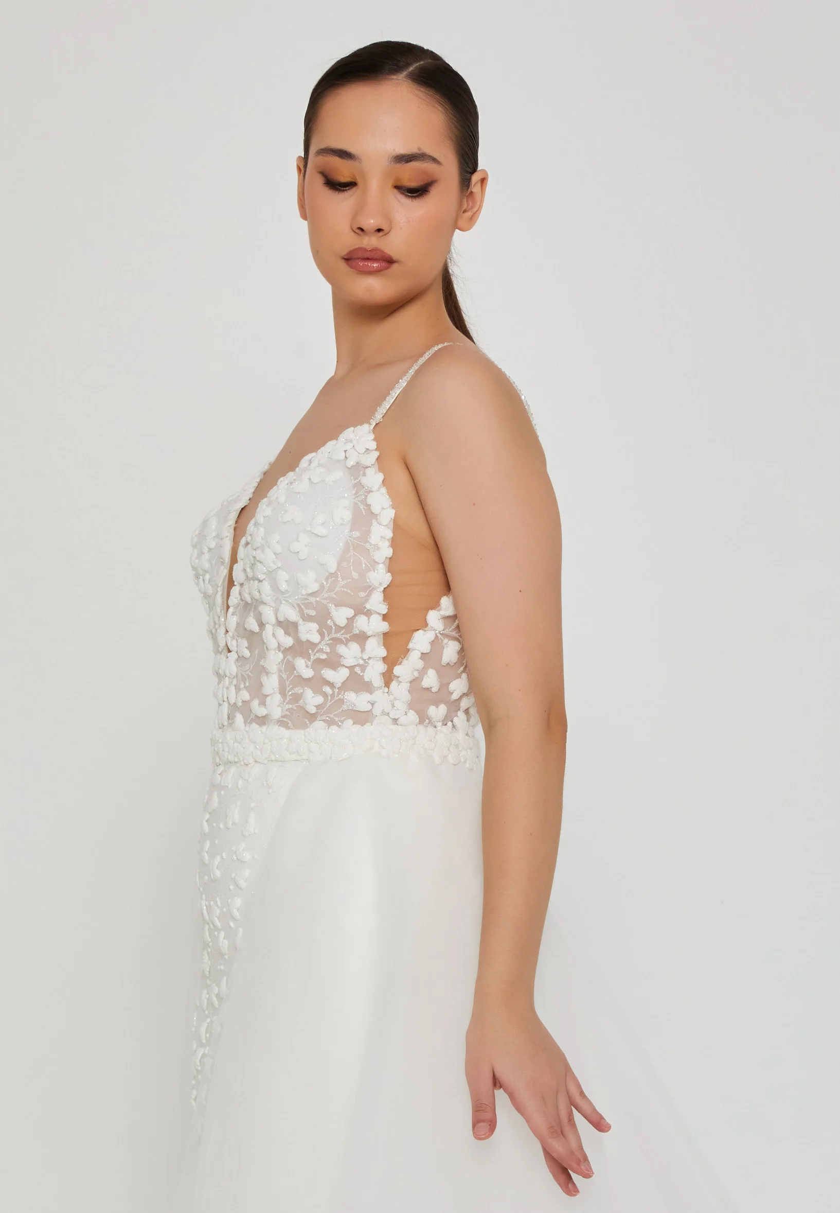 Sleeveless Maxi Tulle Plus Size Wedding Dress blv350166 - Image 2