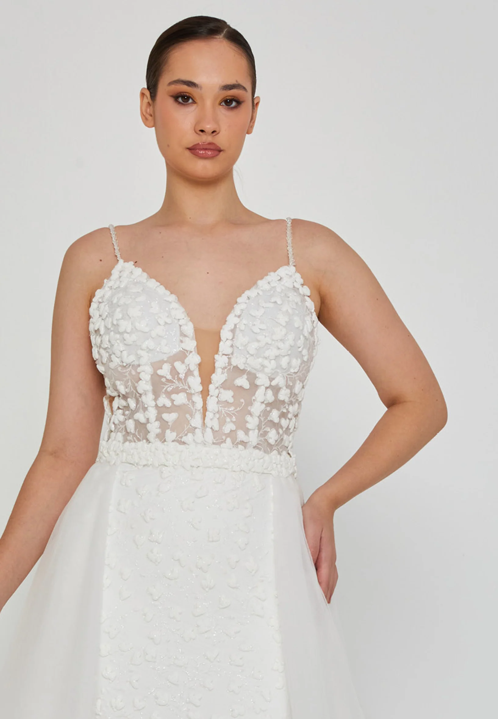 Sleeveless Maxi Tulle Plus Size Wedding Dress blv350166 - Image 6