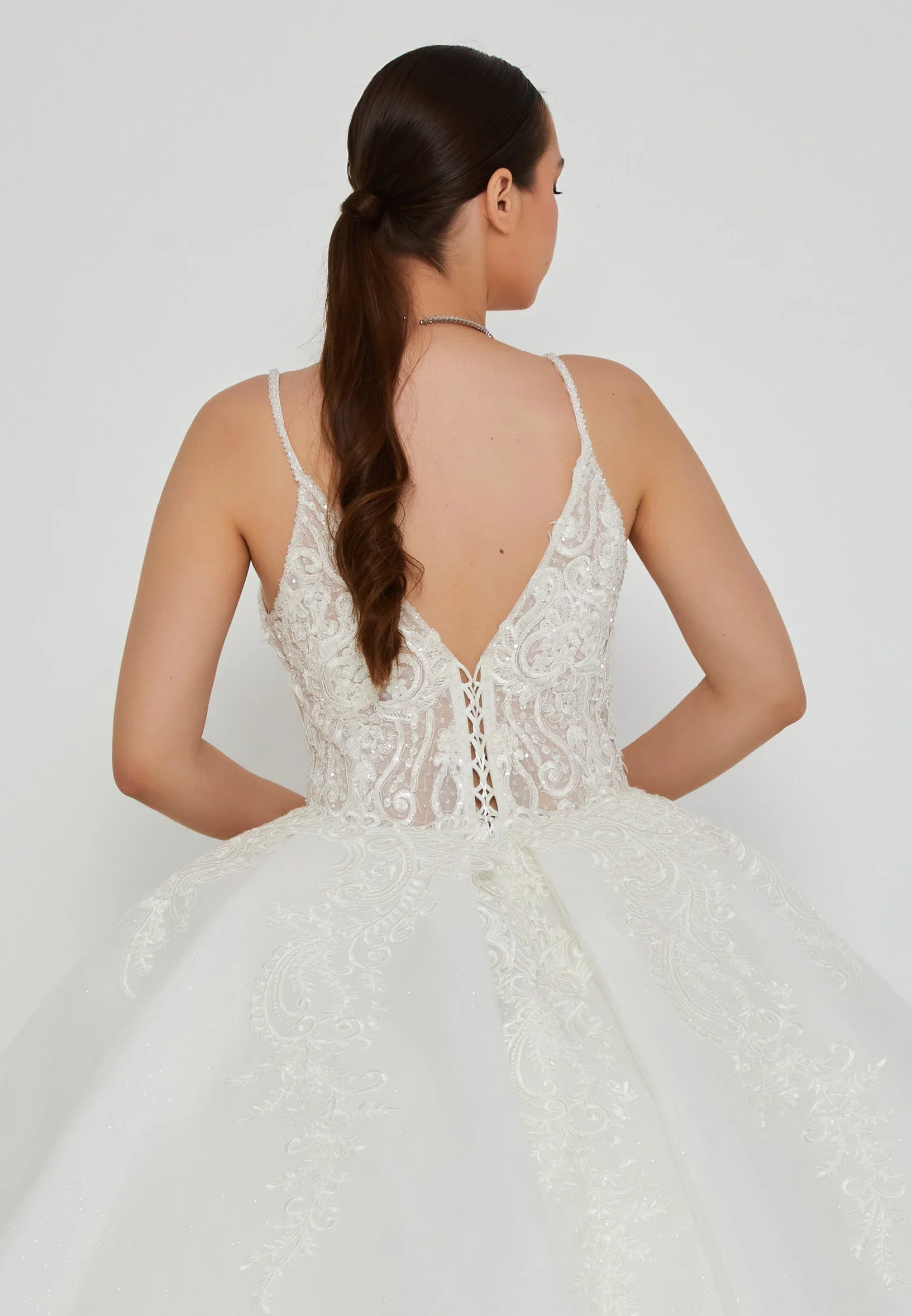 Sleeveless Maxi Tulle Plus Size Wedding Dress blv350175 - Image 3