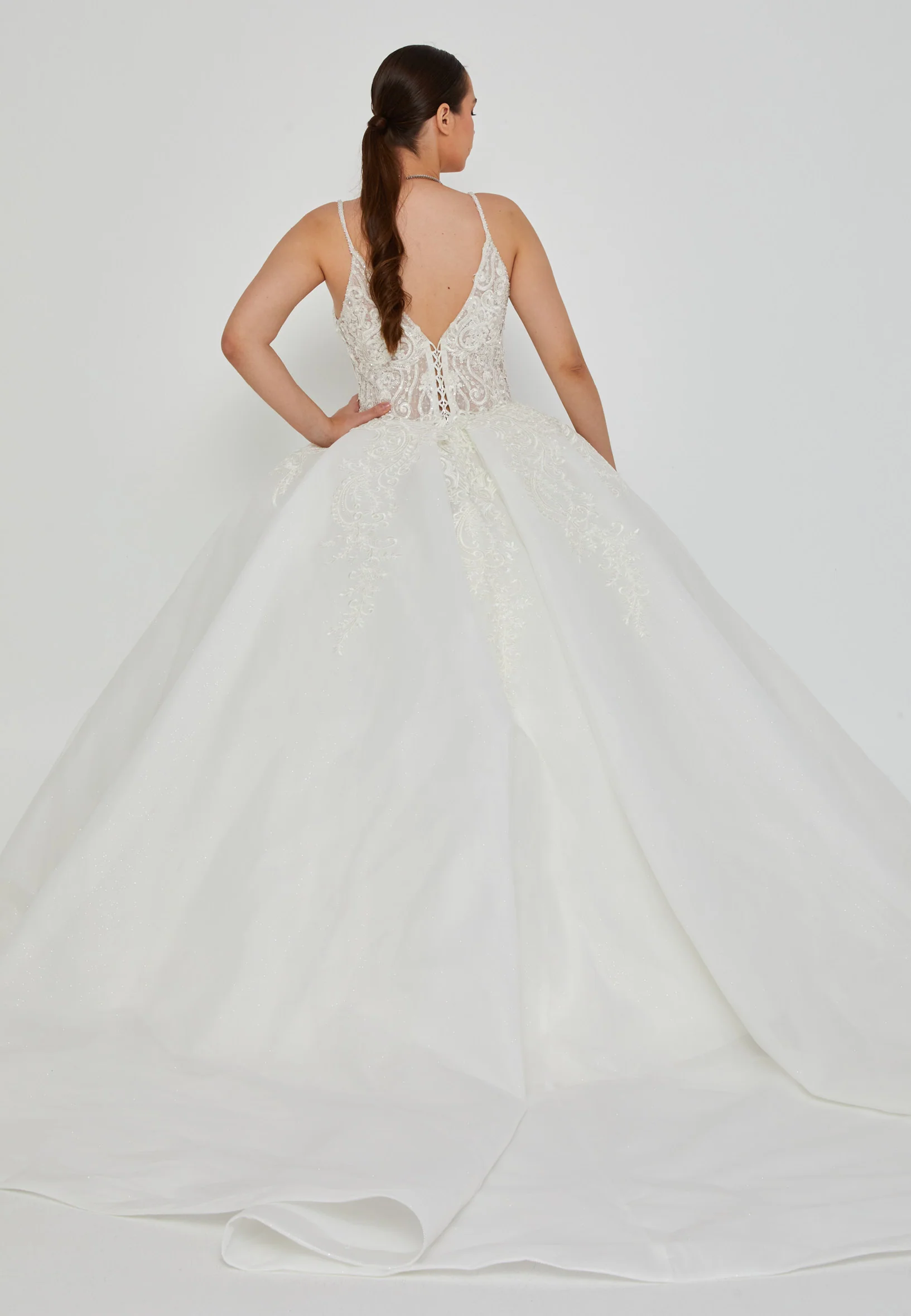 Sleeveless Maxi Tulle Plus Size Wedding Dress blv350175 - Image 4