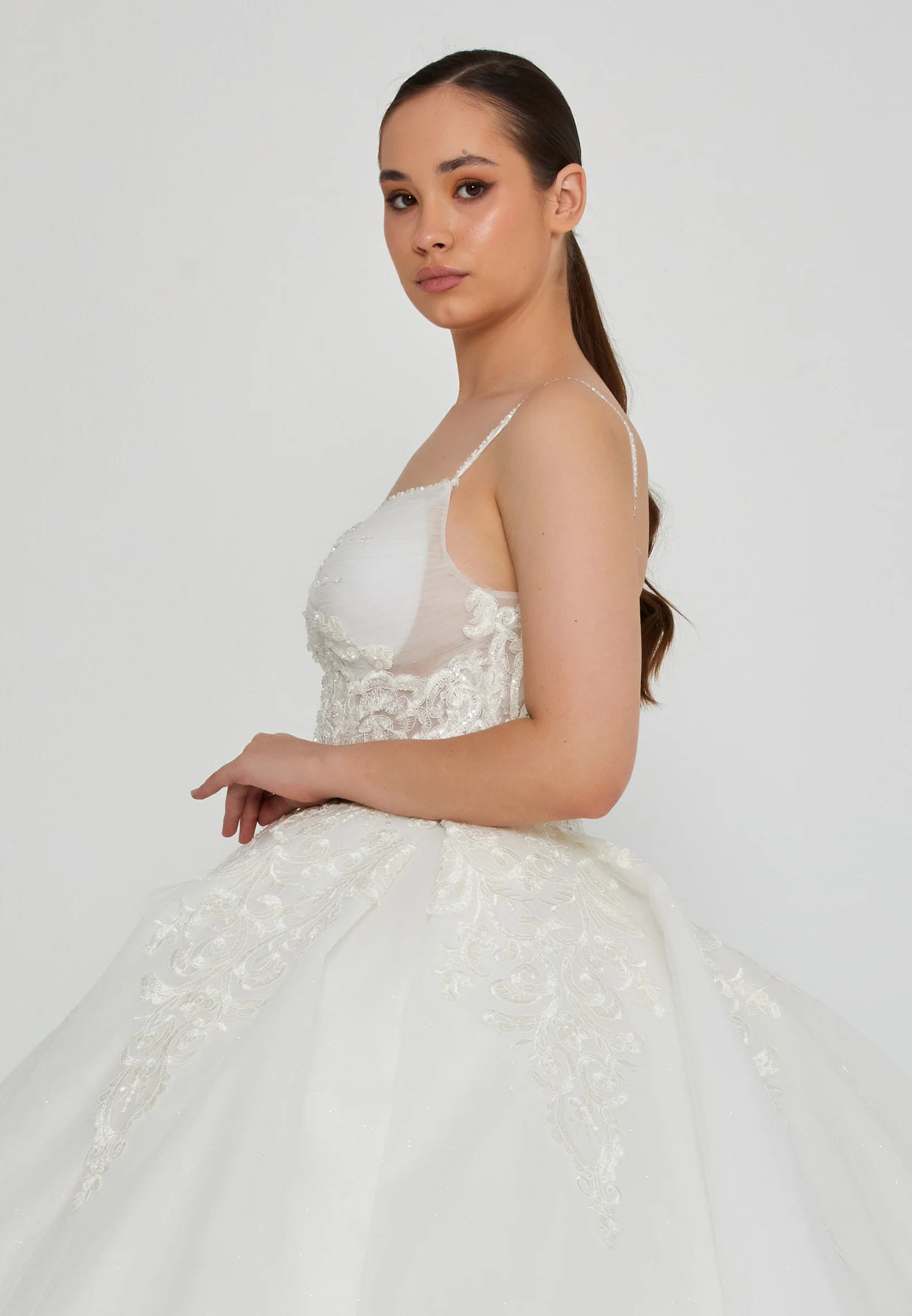 Sleeveless Maxi Tulle Plus Size Wedding Dress blv350176 - Image 2