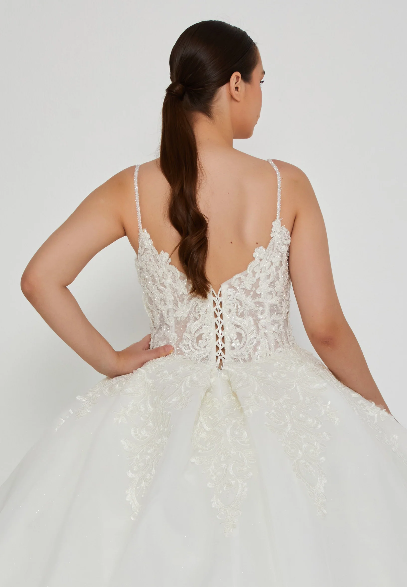 Sleeveless Maxi Tulle Plus Size Wedding Dress blv350176 - Image 3