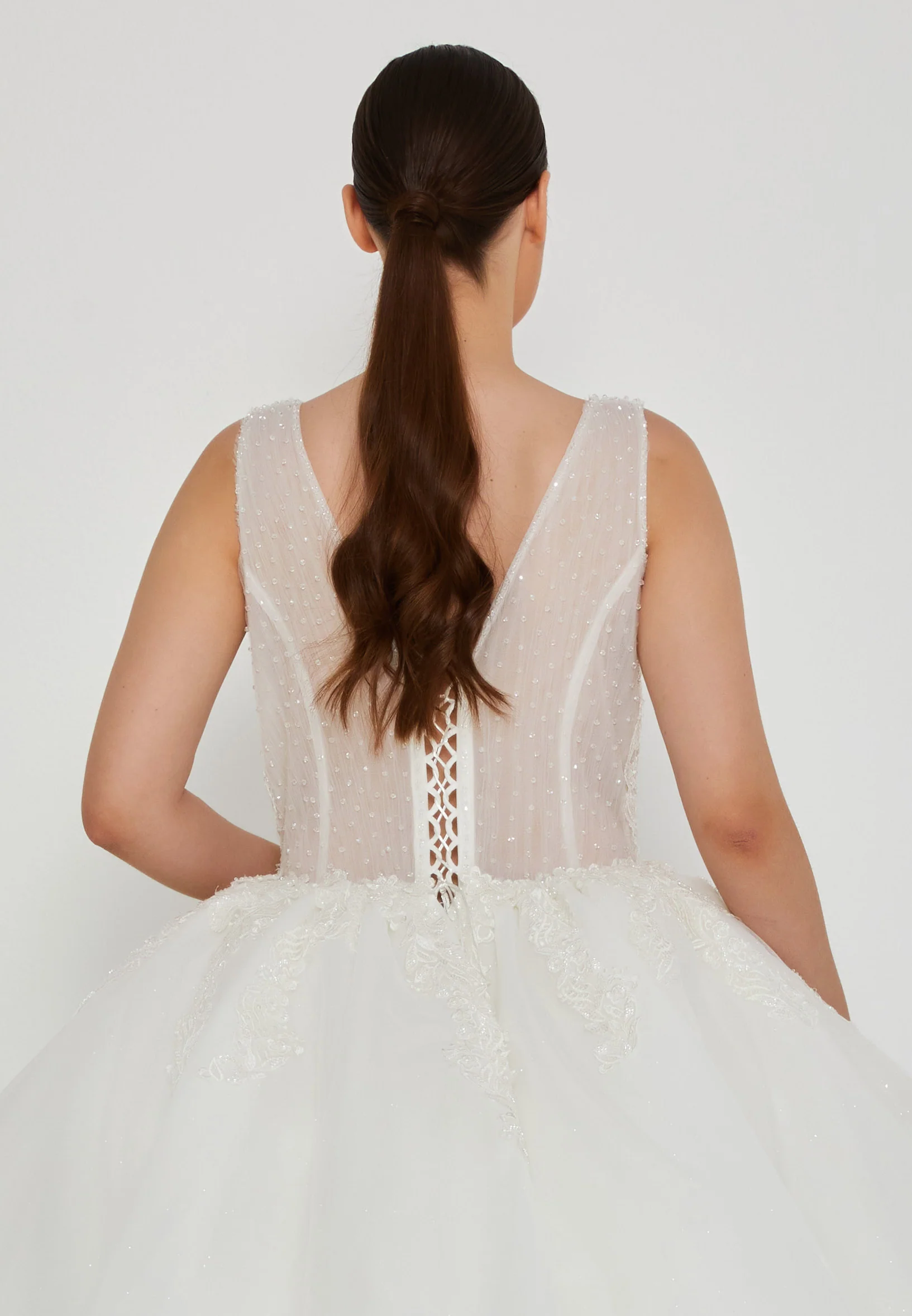 Sleeveless Maxi Tulle Plus Size Wedding Dress blv350177 - Image 3