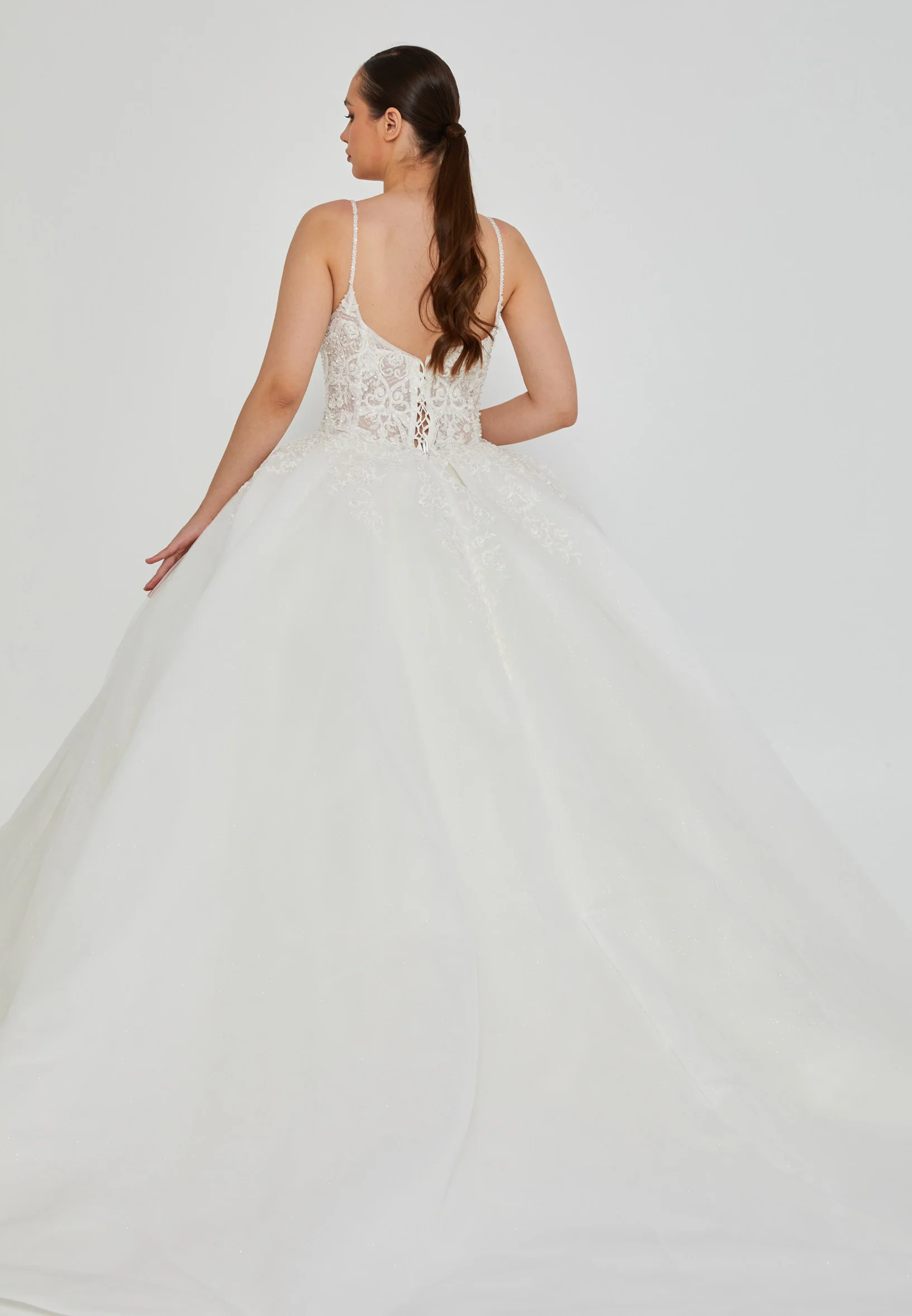 Sleeveless Maxi Tulle Plus Size Wedding Dress blv350180 - Image 4