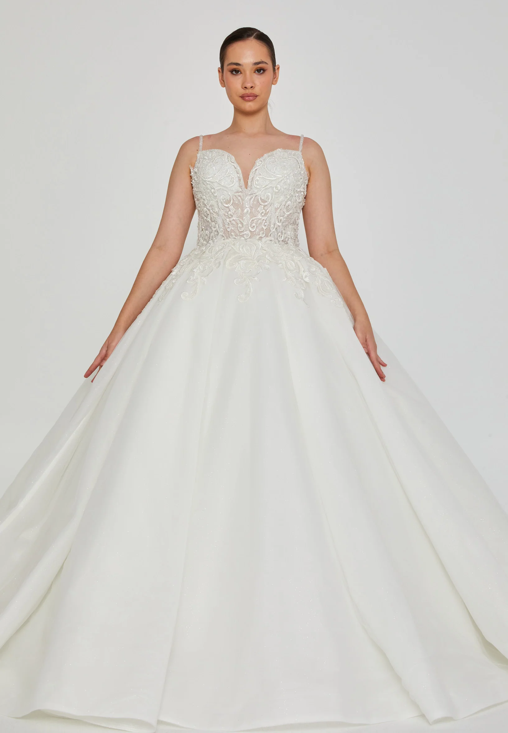 Sleeveless Maxi Tulle Plus Size Wedding Dress blv350199 - Image 2