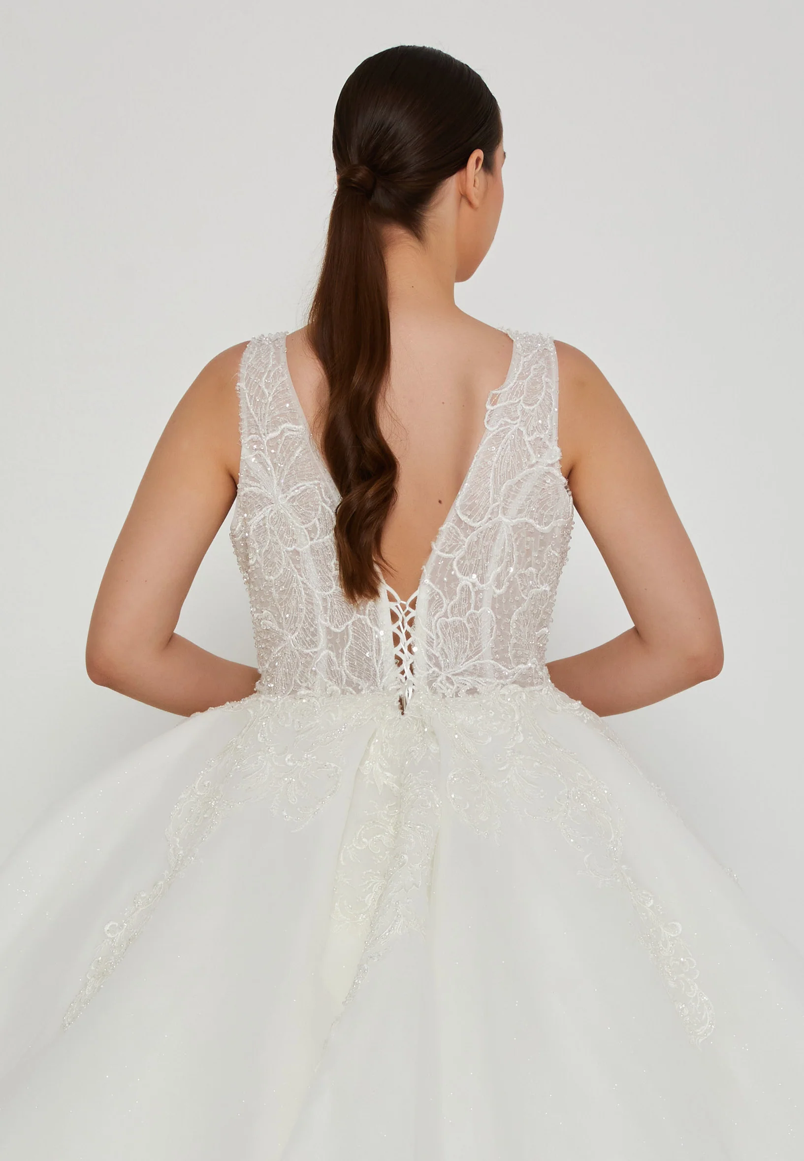 Sleeveless Maxi Tulle Plus Size Wedding Dress blv350202 - Image 3