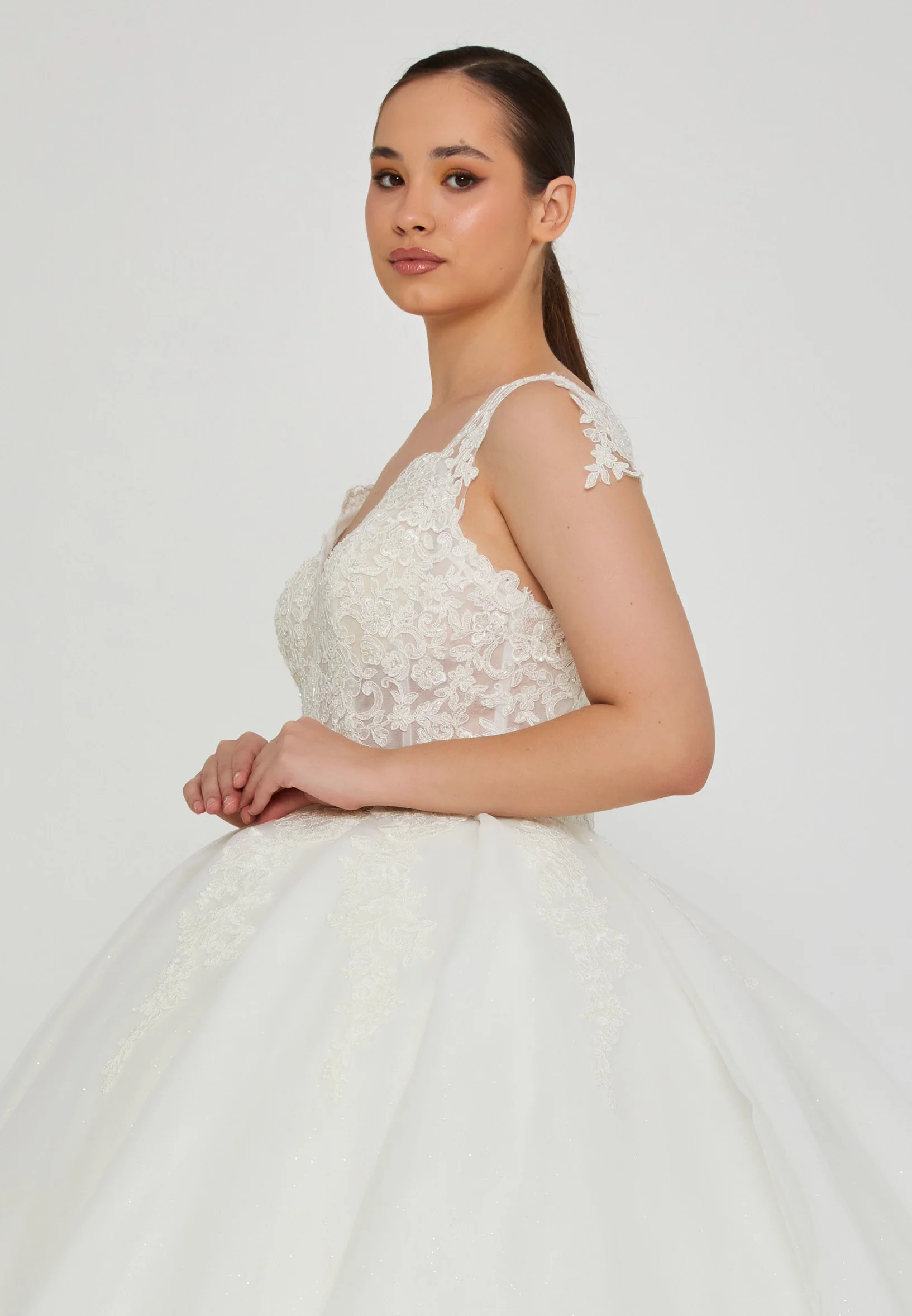 Sleeveless Maxi Tulle Plus Size Wedding Dress blv360037 - Image 2
