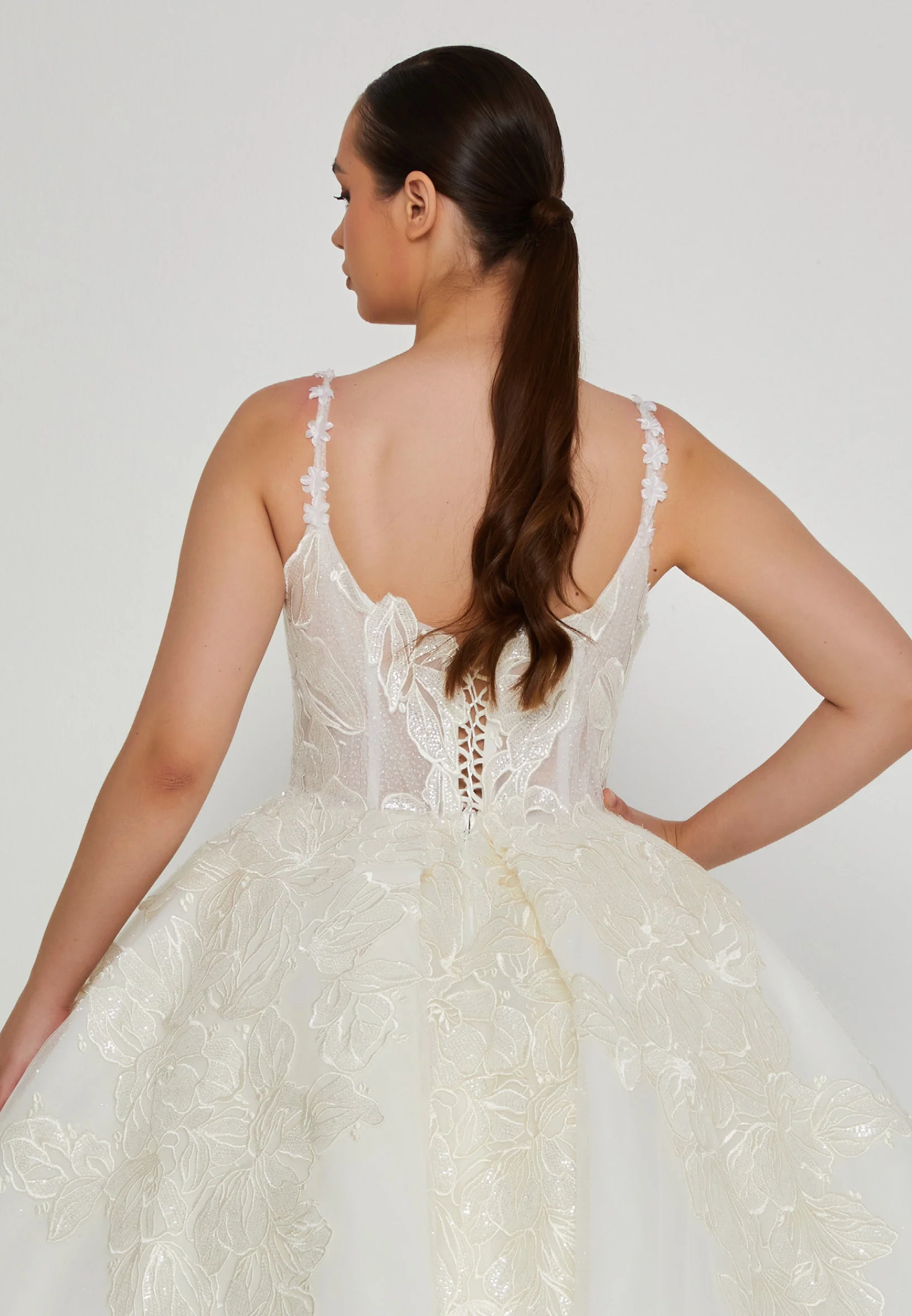 Sleeveless Maxi Tulle Plus Size Wedding Dress blv360038 - Image 3