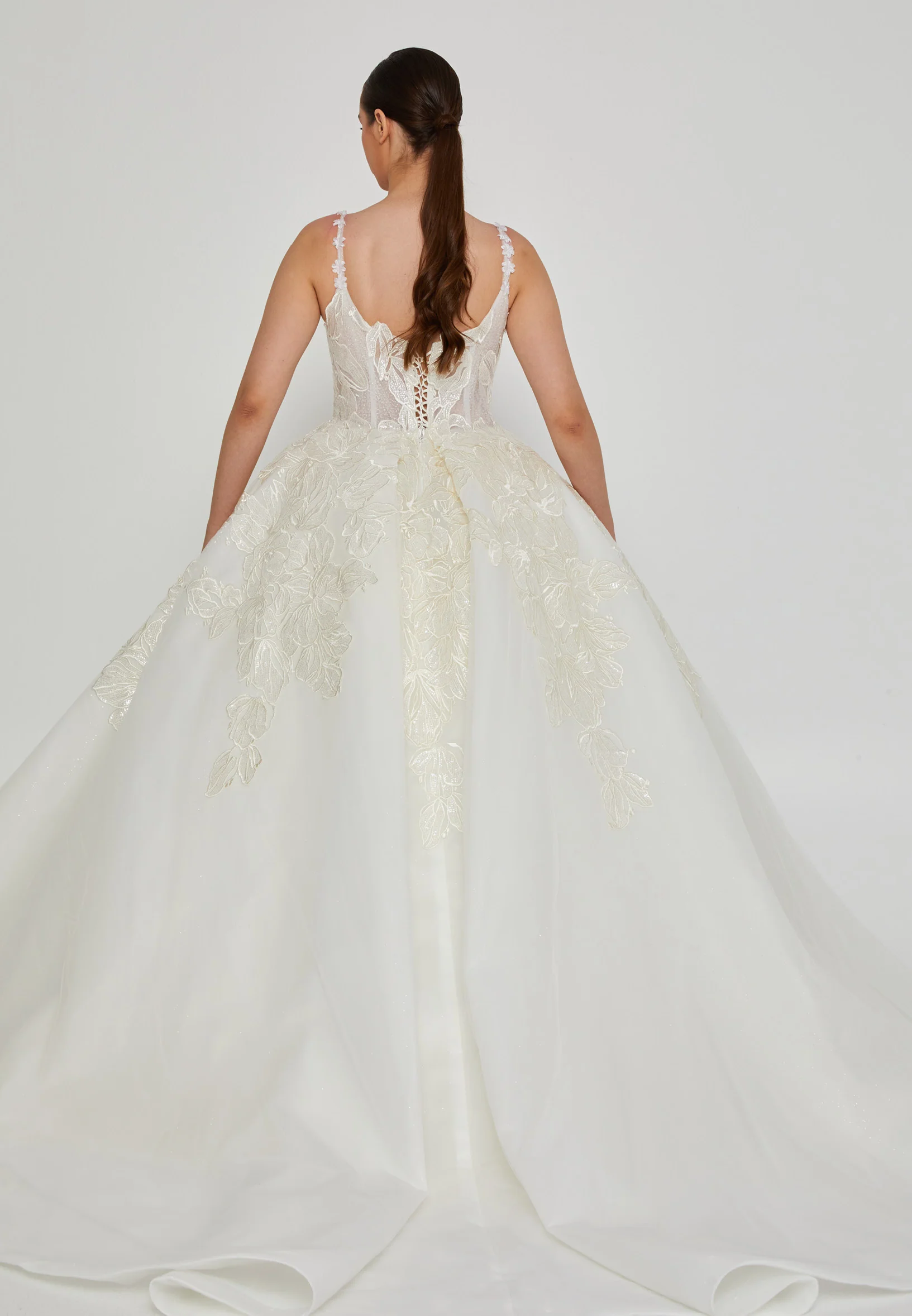 Sleeveless Maxi Tulle Plus Size Wedding Dress blv360038 - Image 4