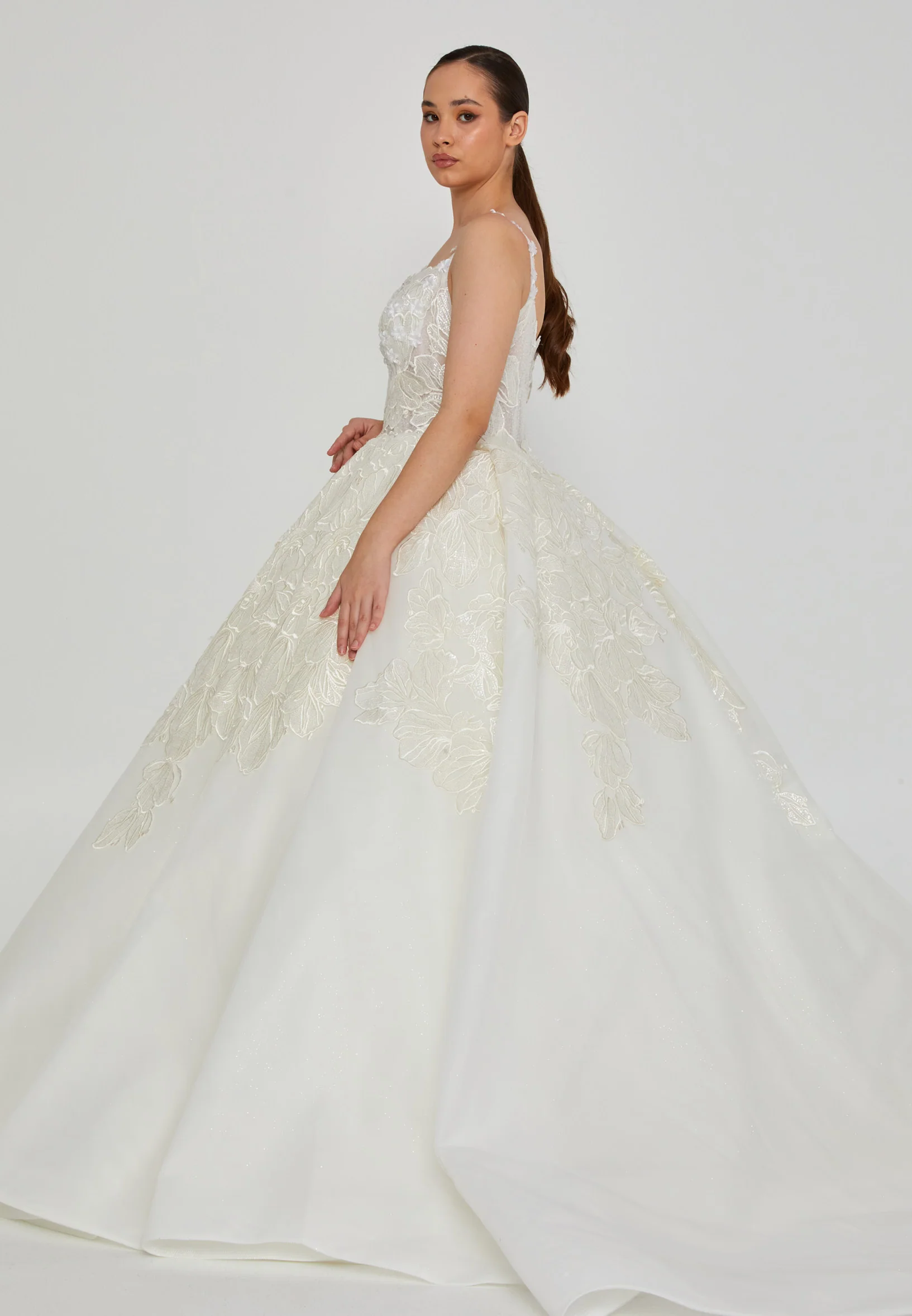 Sleeveless Maxi Tulle Plus Size Wedding Dress blv360038 - Image 5