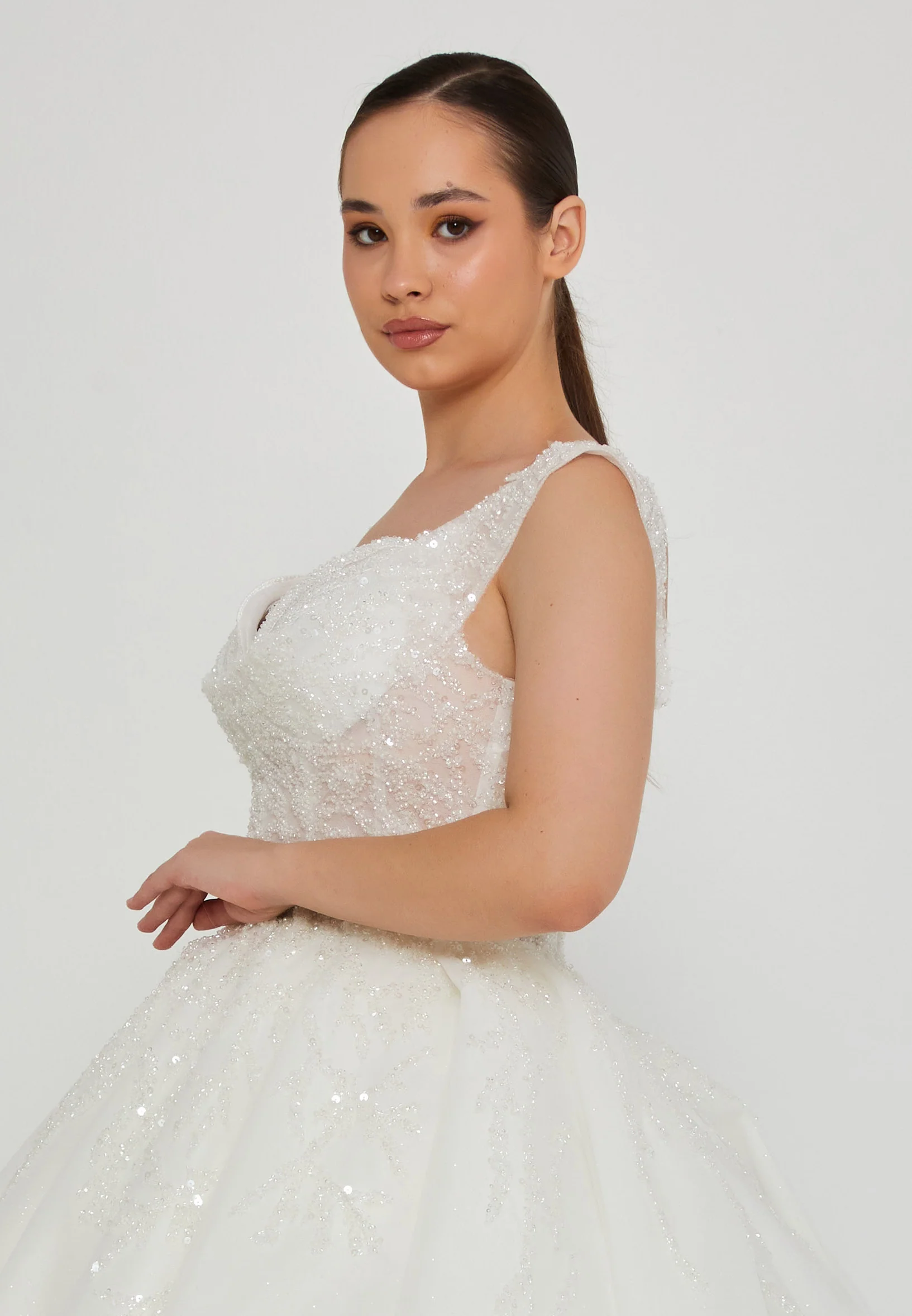 Sleeveless Maxi Tulle Plus Size Wedding Dress blv360040 - Image 2