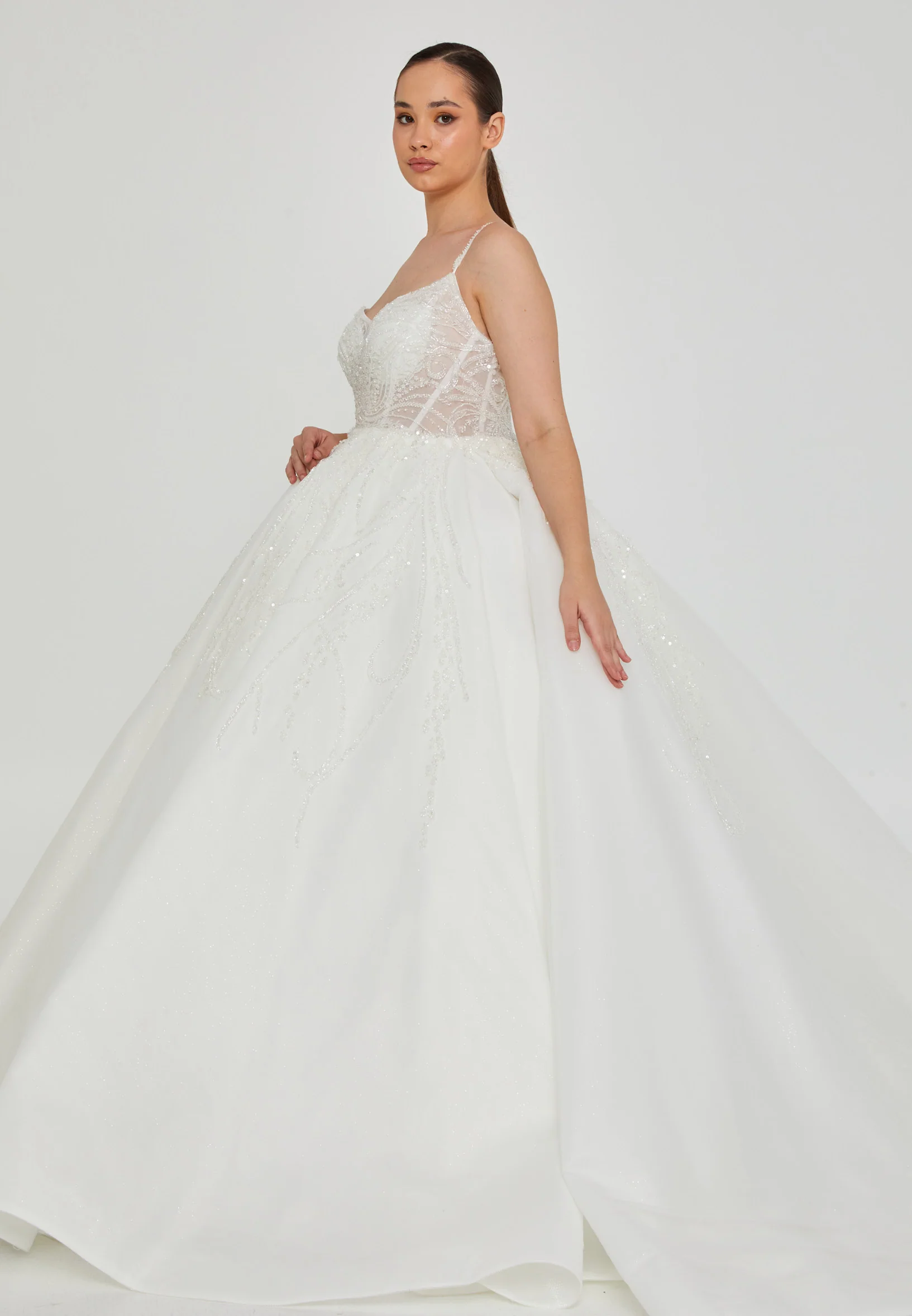 Sleeveless Maxi Tulle Plus Size Wedding Dress blv360043 - Image 5