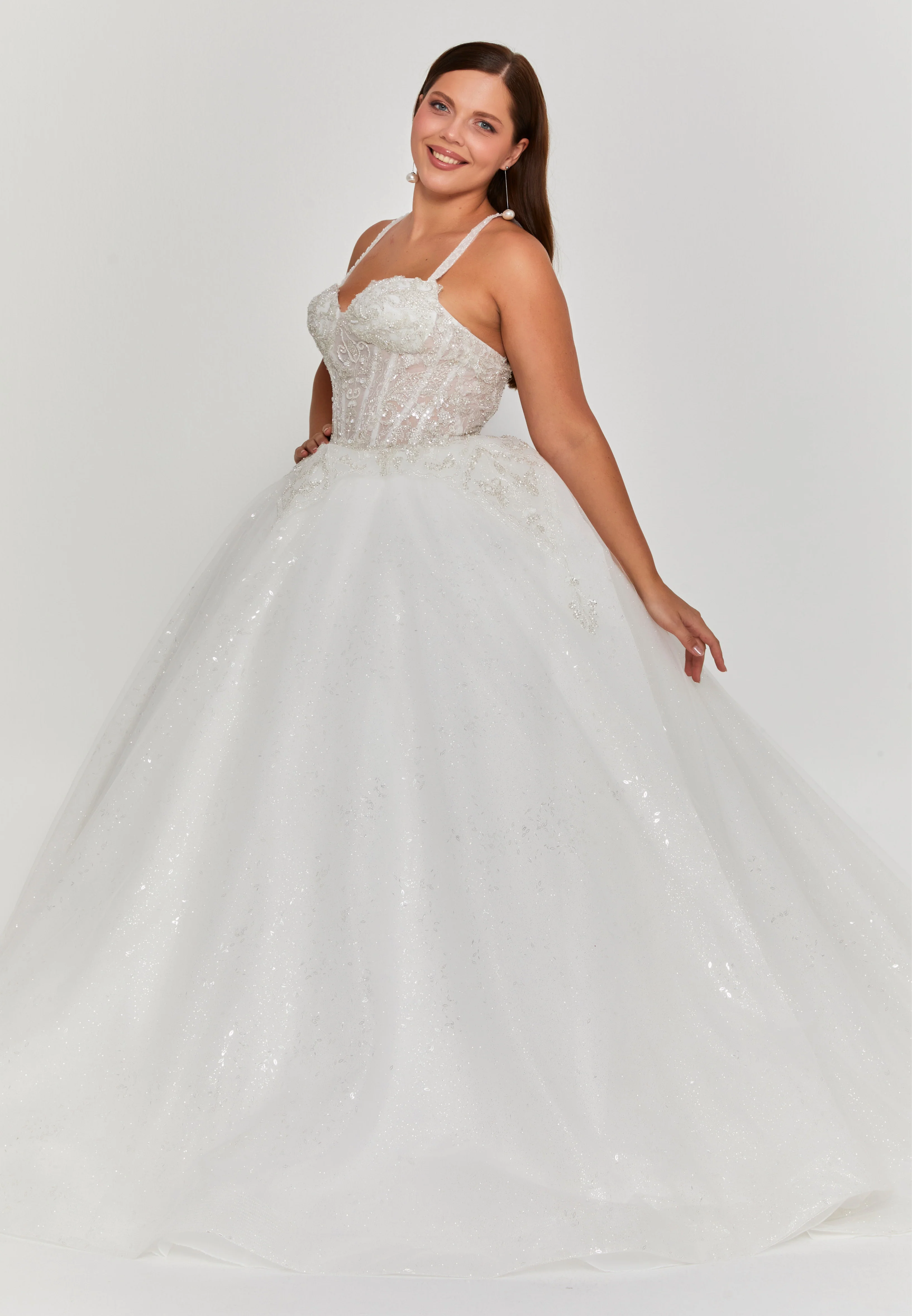 Sleeveless Maxi Tulle Plus Size Wedding Dress blv360150 - Image 5