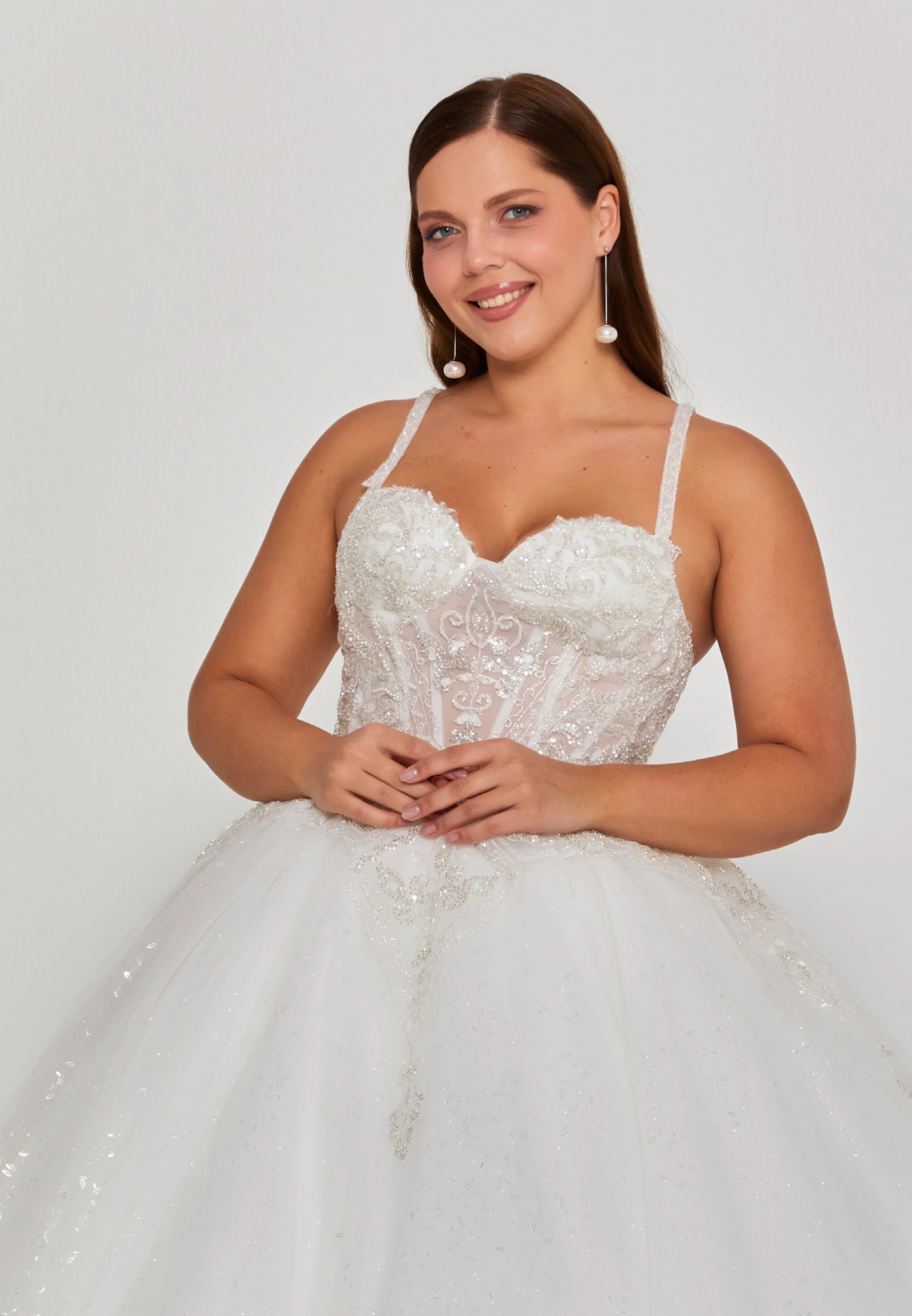Sleeveless Maxi Tulle Plus Size Wedding Dress blv360150 - Image 6