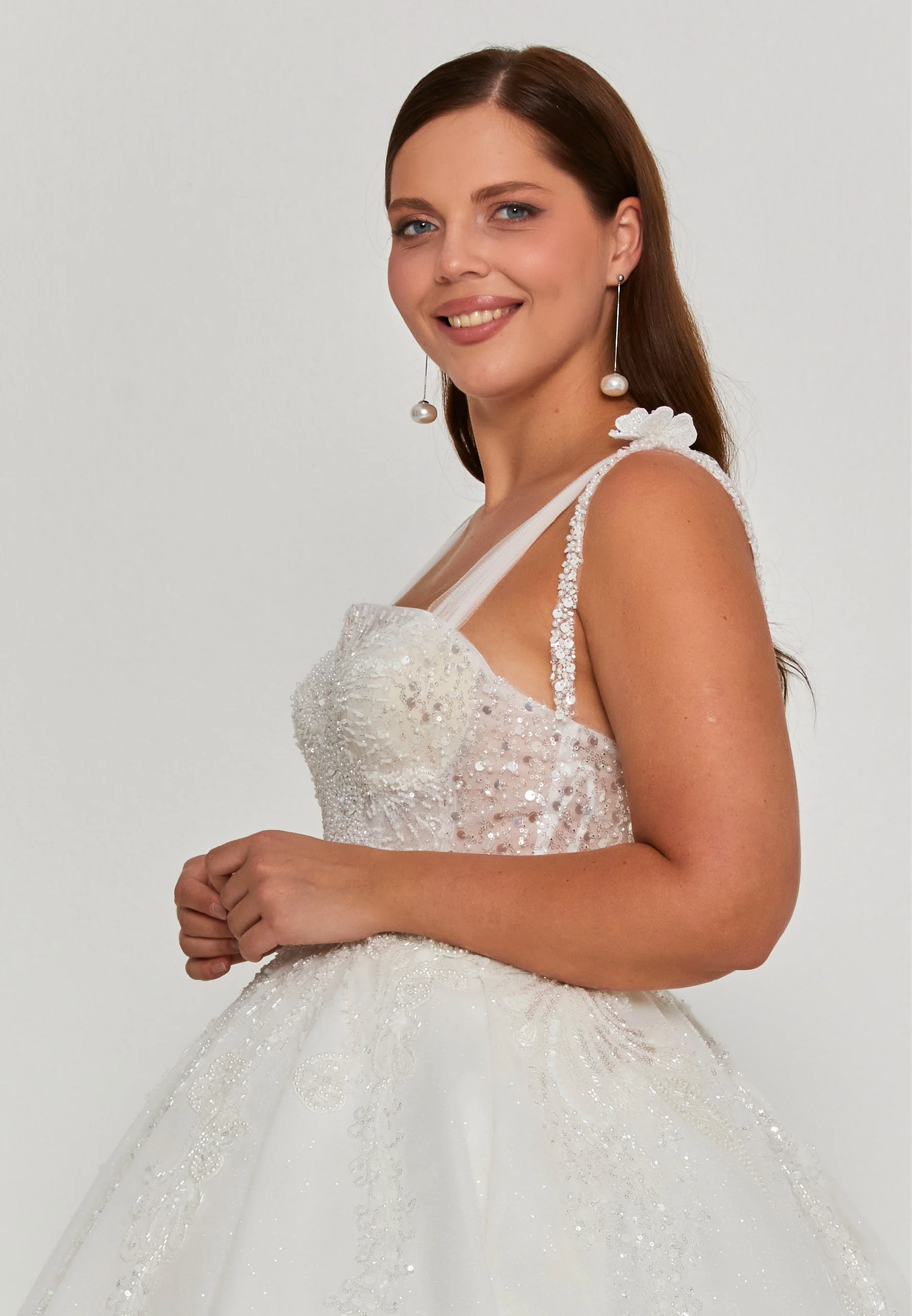 Sleeveless Maxi Tulle Plus Size Wedding Dress blv360201 - Image 2