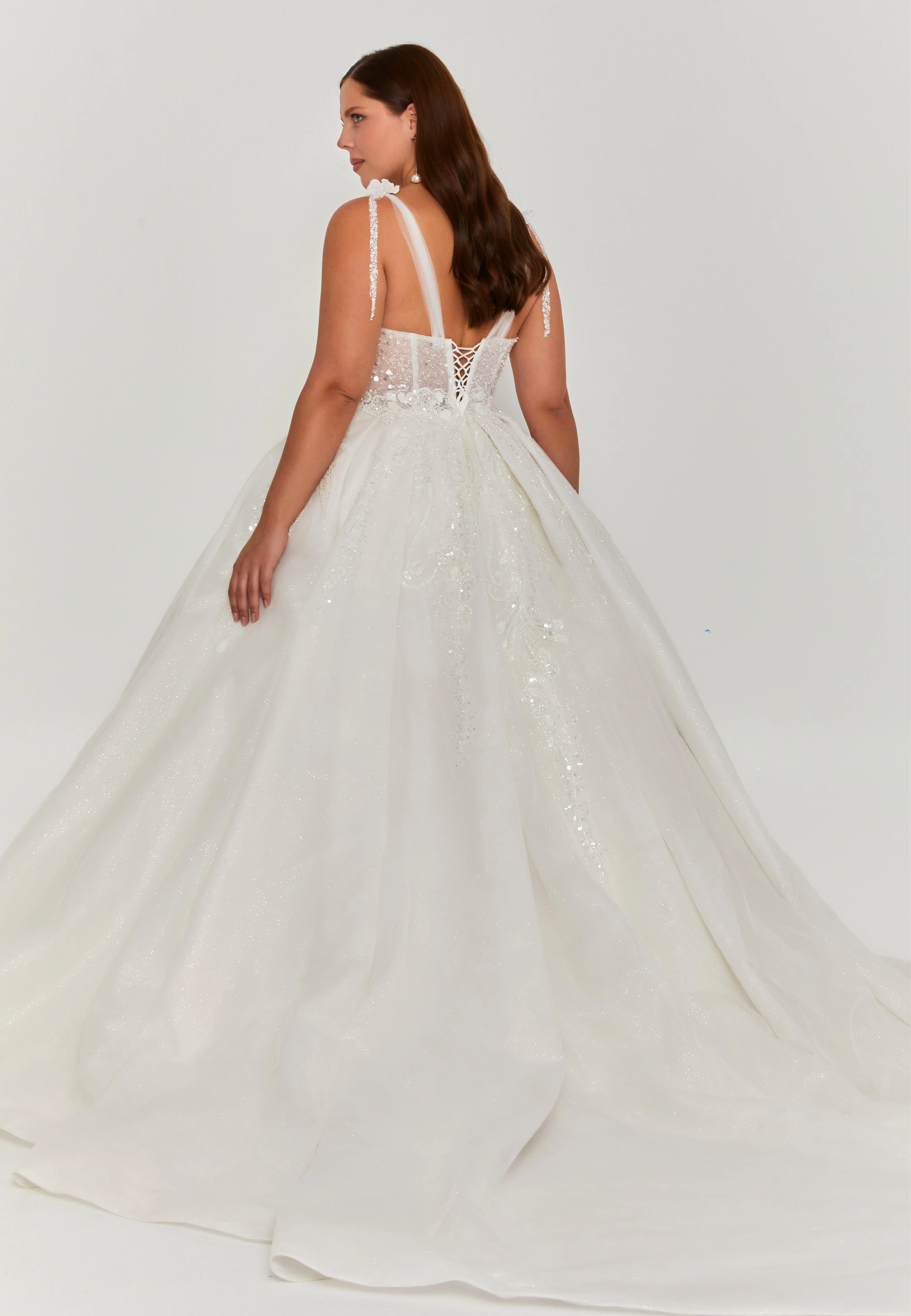 Sleeveless Maxi Tulle Plus Size Wedding Dress blv360201 - Image 4