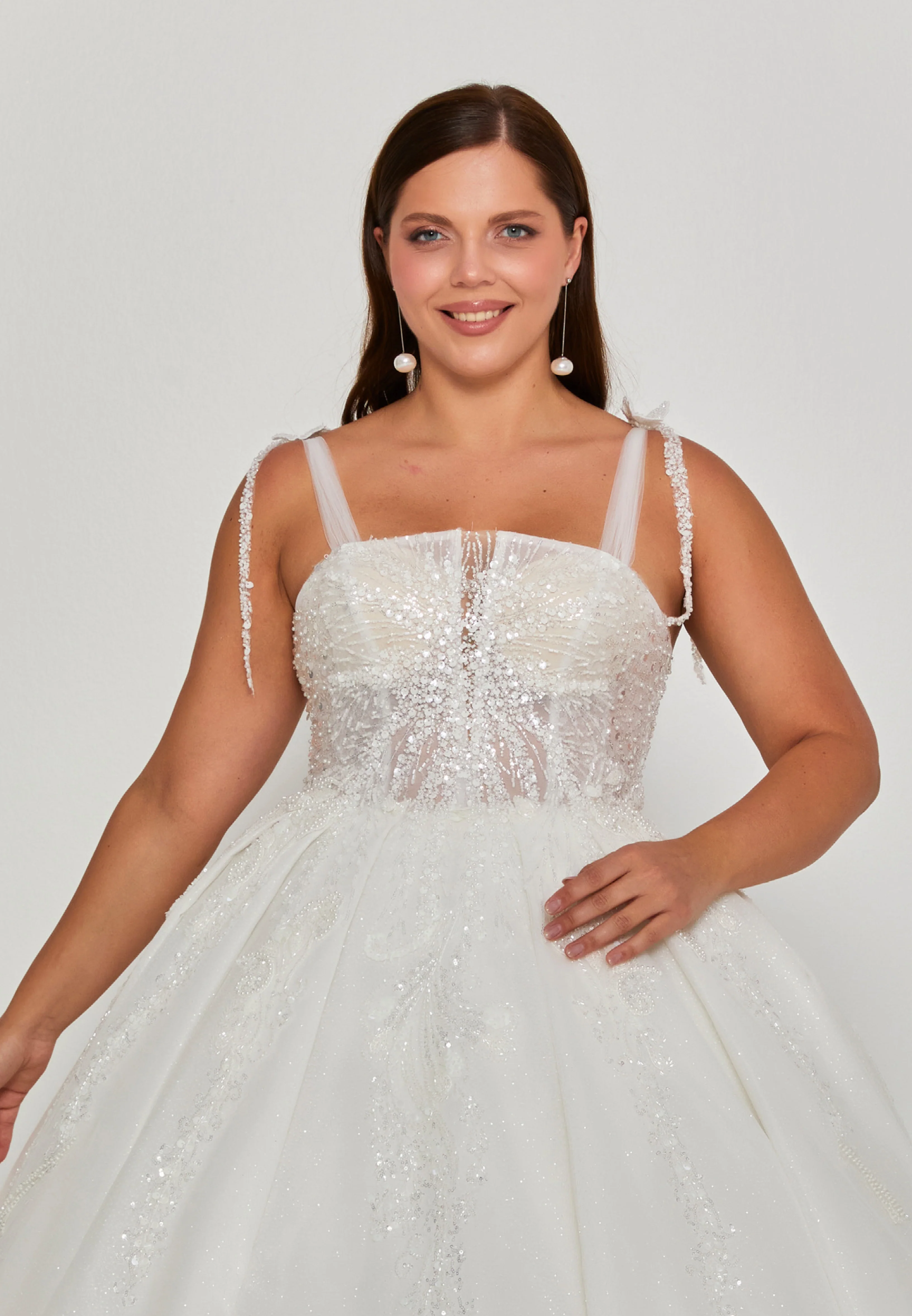 Sleeveless Maxi Tulle Plus Size Wedding Dress blv360201 - Image 6