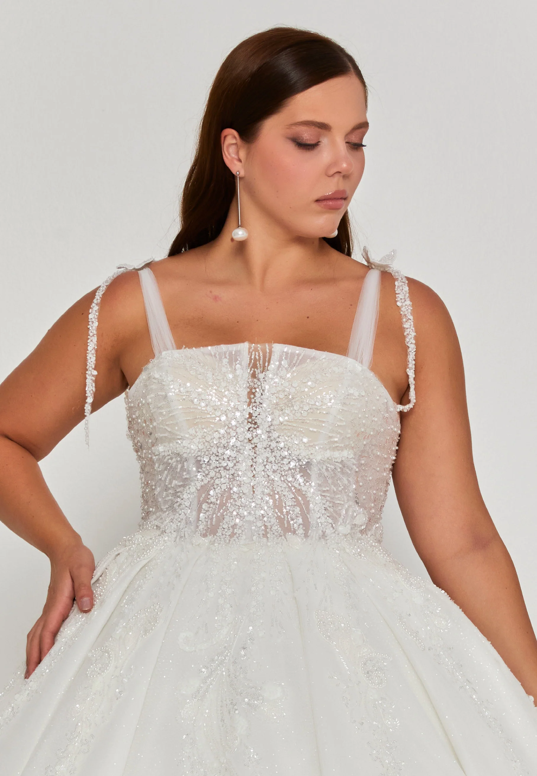 Sleeveless Maxi Tulle Plus Size Wedding Dress blv360201 - Image 7