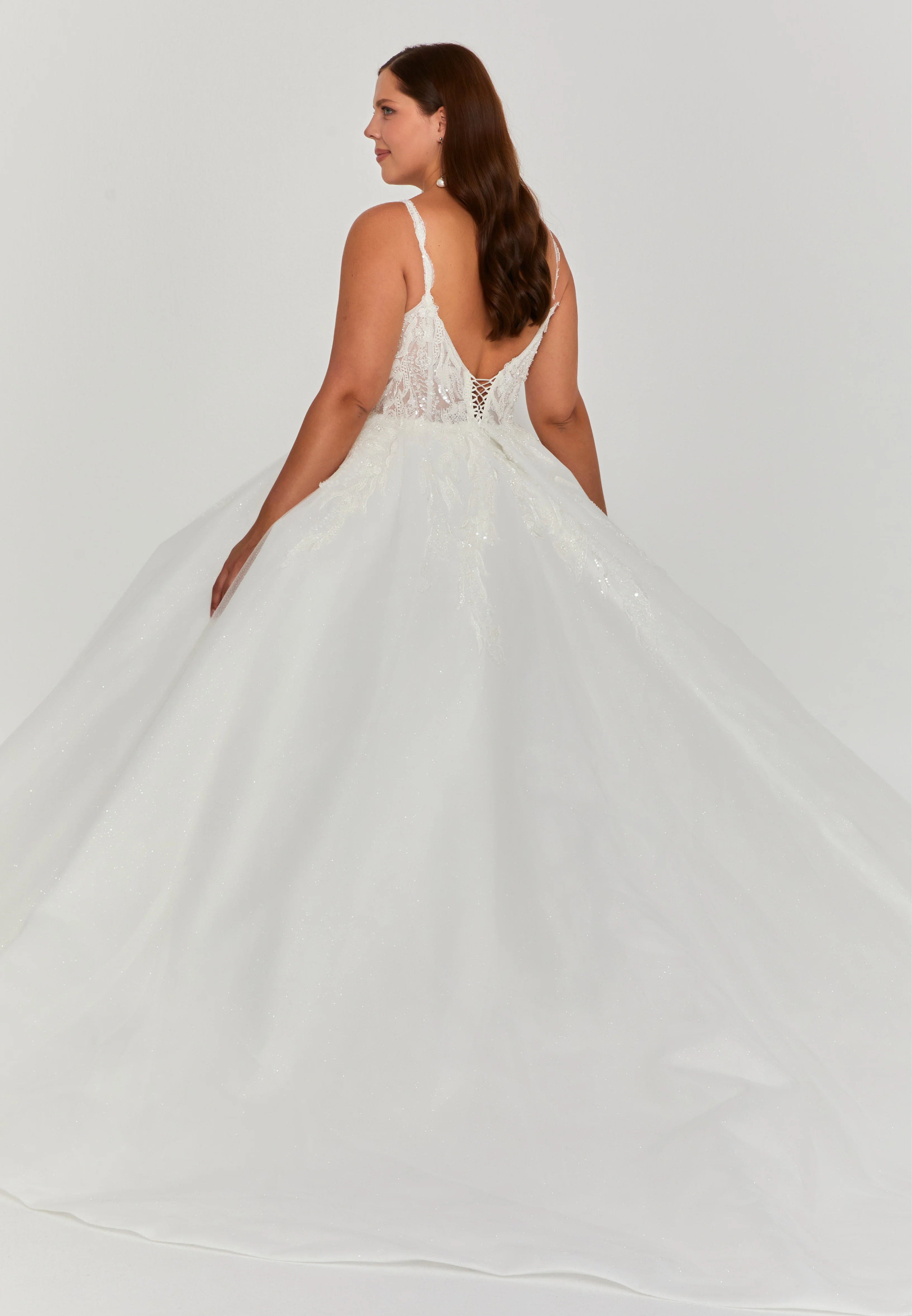 Sleeveless Maxi Tulle Plus Size Wedding Dress blv360206 - Image 4