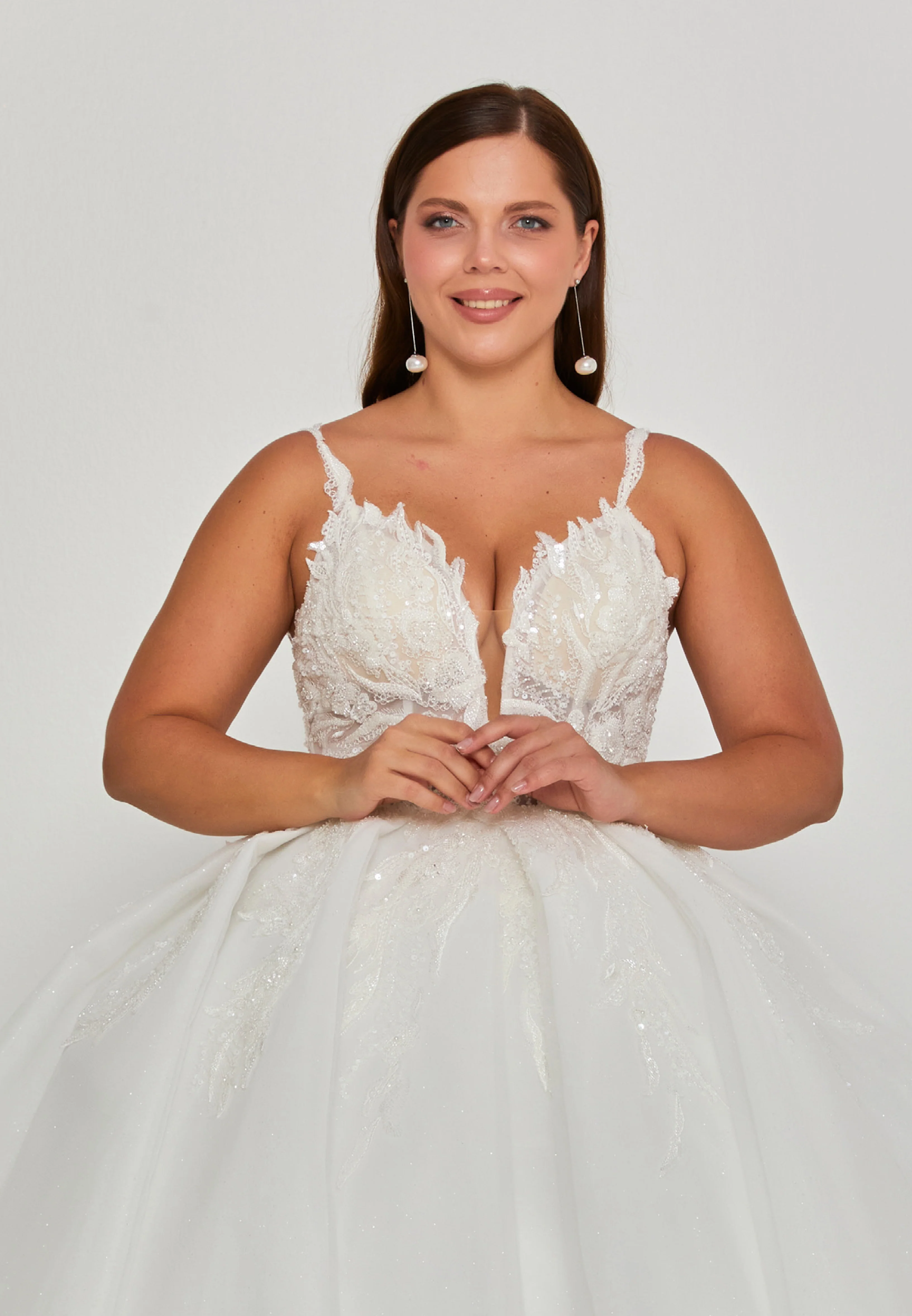 Sleeveless Maxi Tulle Plus Size Wedding Dress blv360206 - Image 6