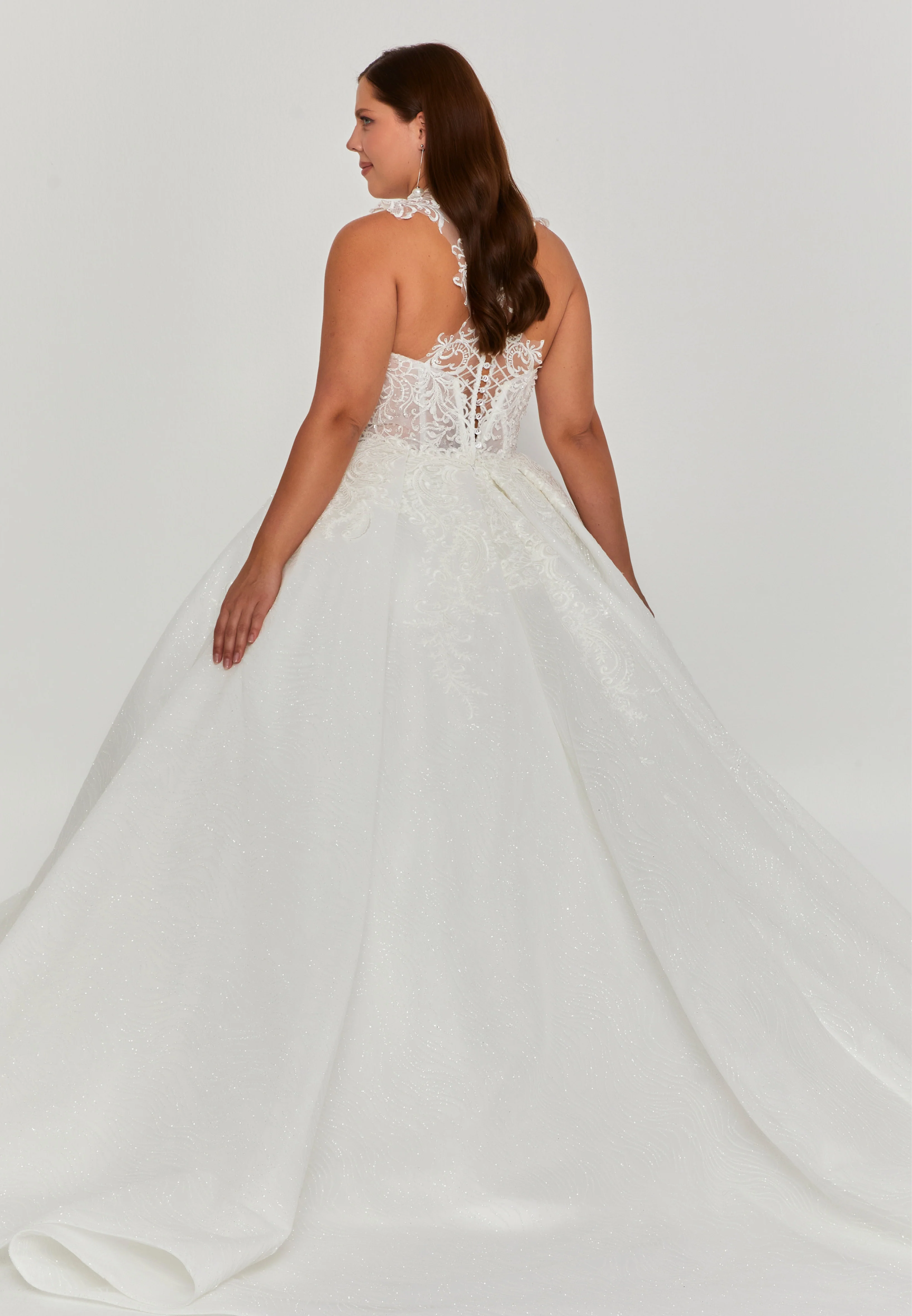 Sleeveless Maxi Tulle Plus Size Wedding Dress blv360208 - Image 4