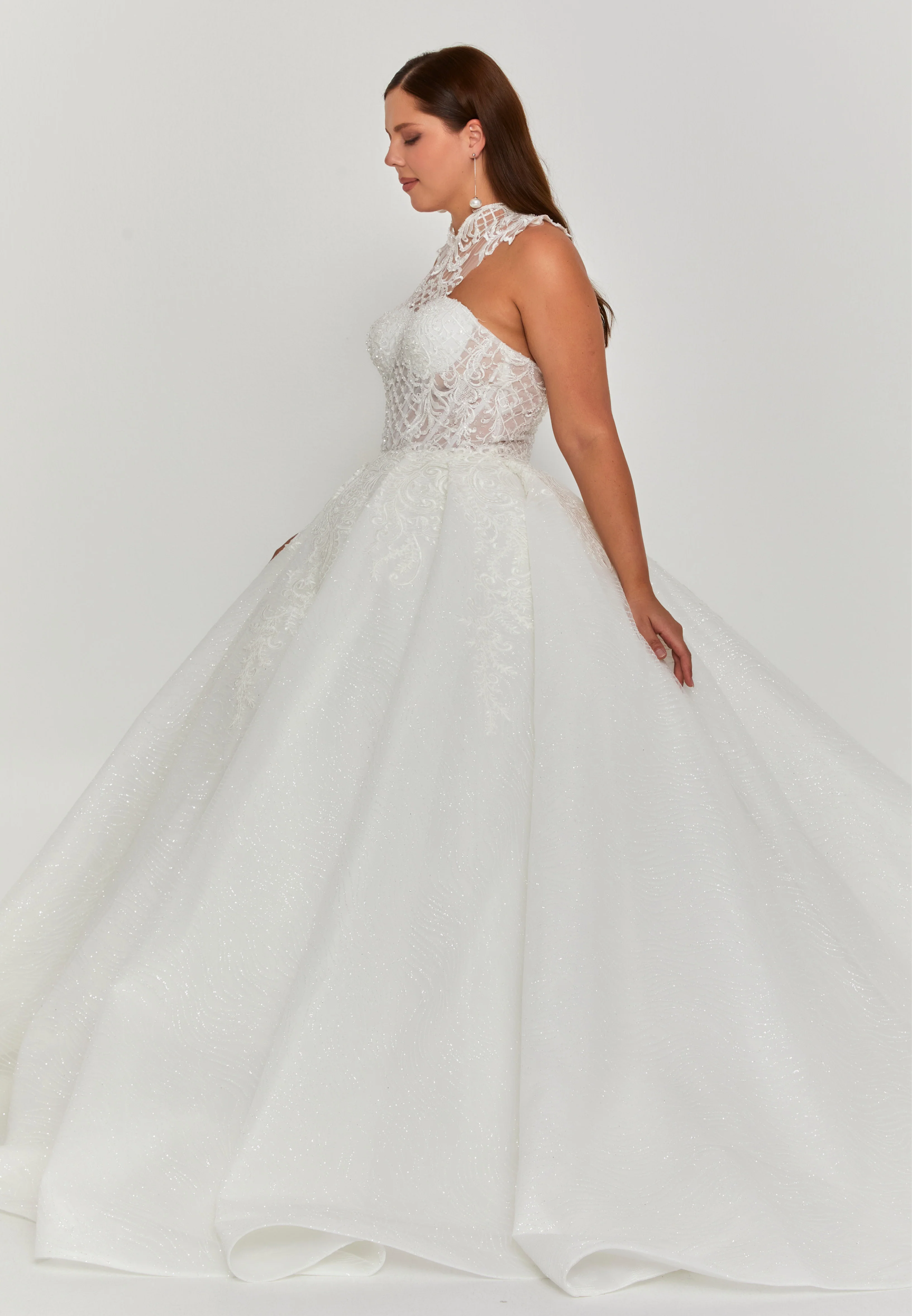 Sleeveless Maxi Tulle Plus Size Wedding Dress blv360208 - Image 5