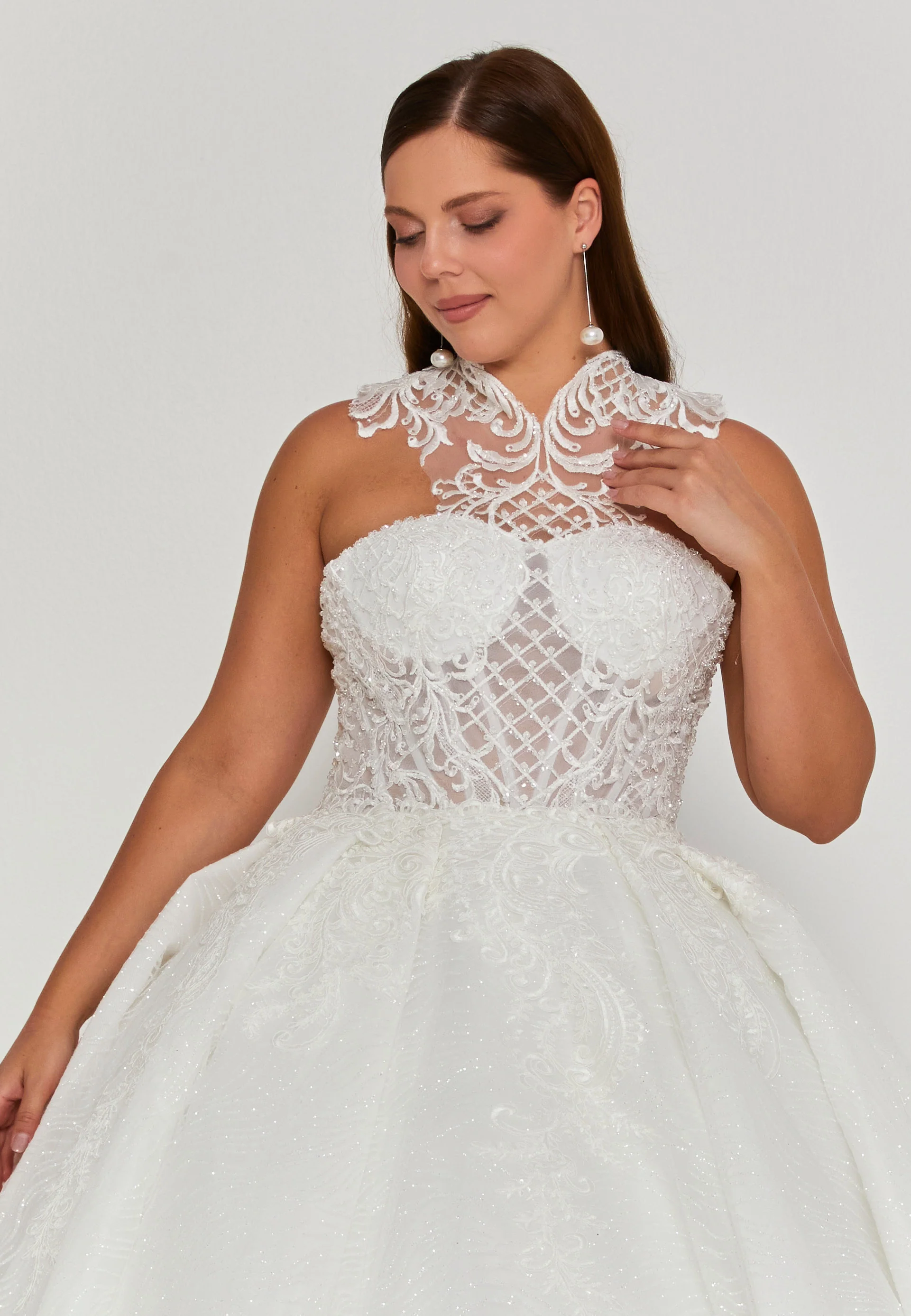 Sleeveless Maxi Tulle Plus Size Wedding Dress blv360208 - Image 7