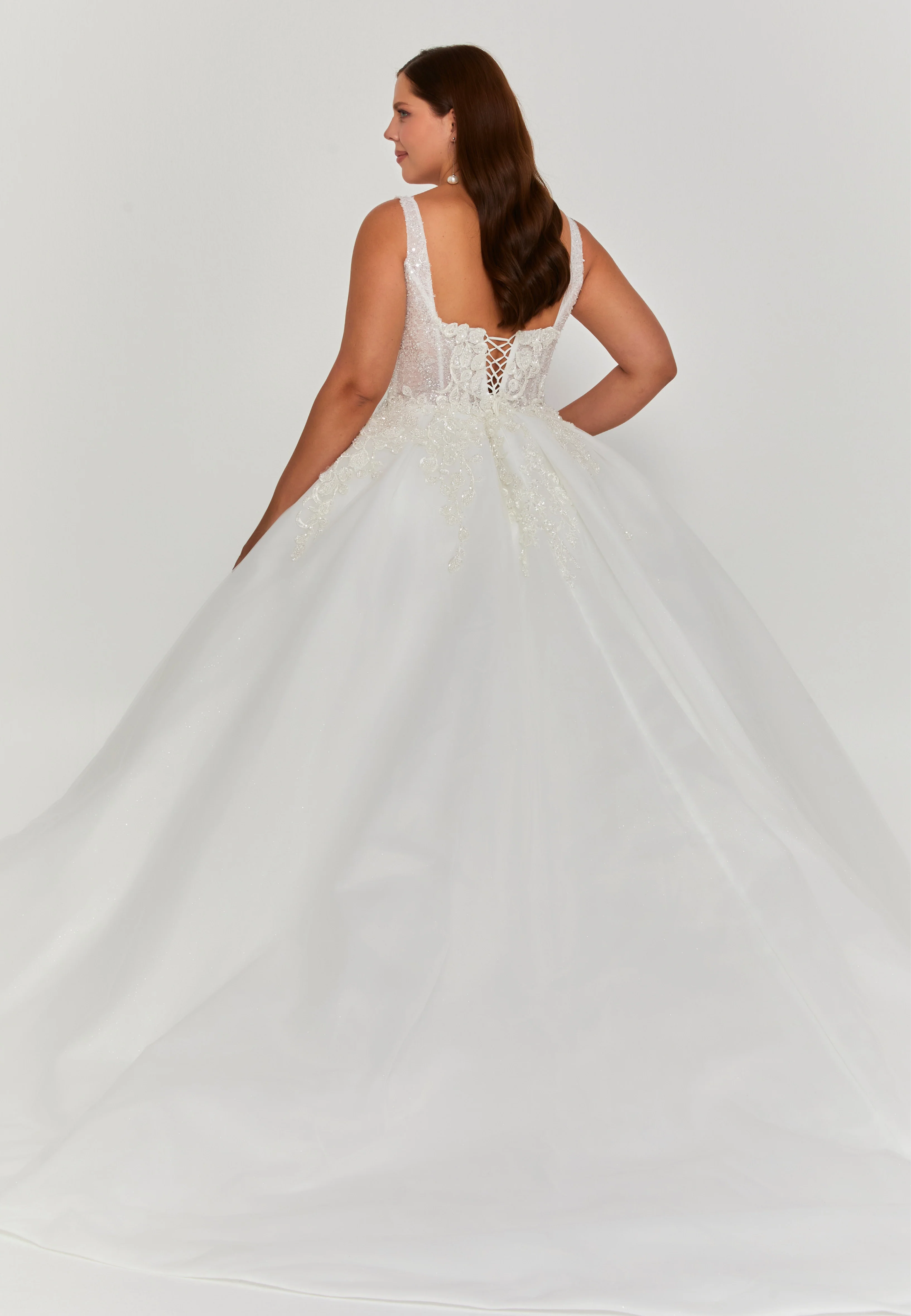 Sleeveless Maxi Tulle Plus Size Wedding Dress blv360212 - Image 4